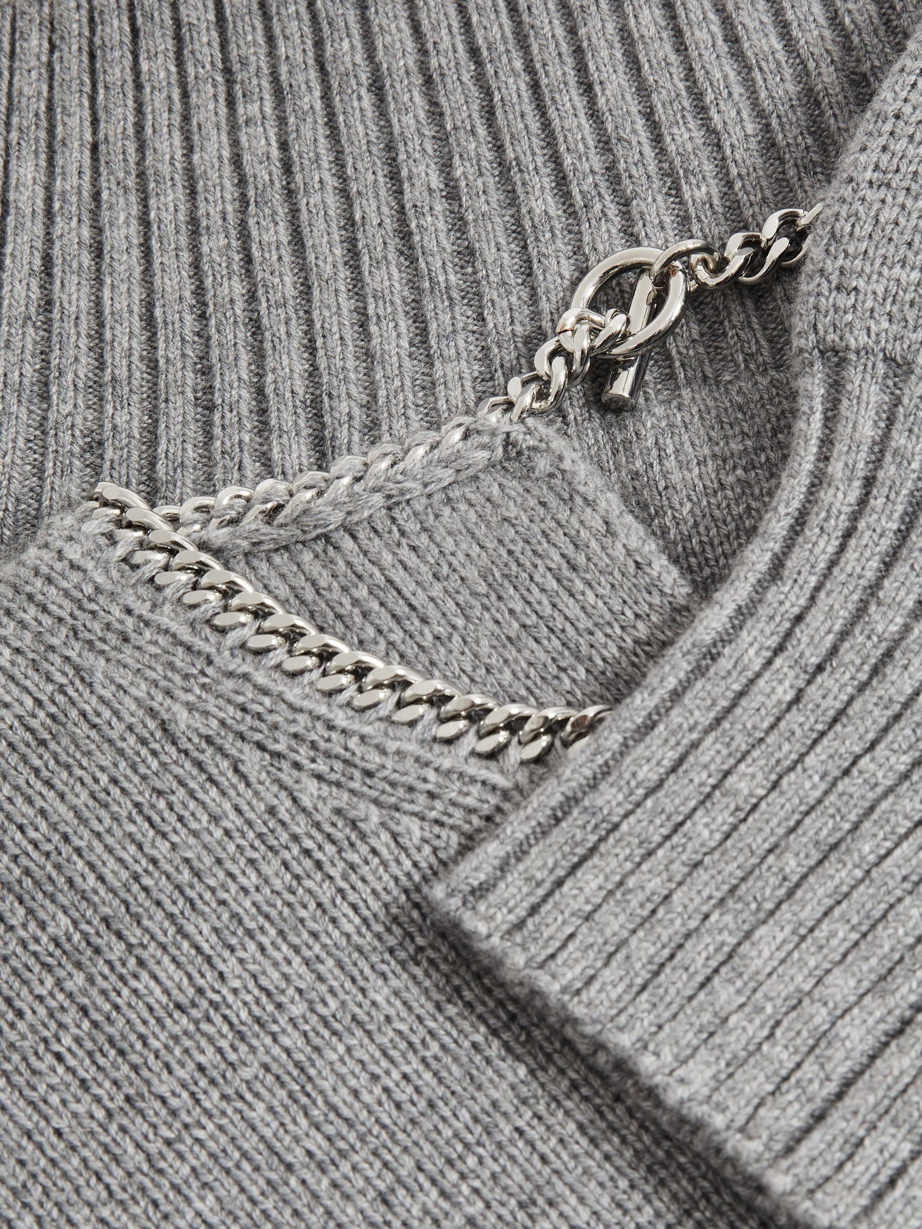 Chain-Necklace Jumper With Cashmere in Grey