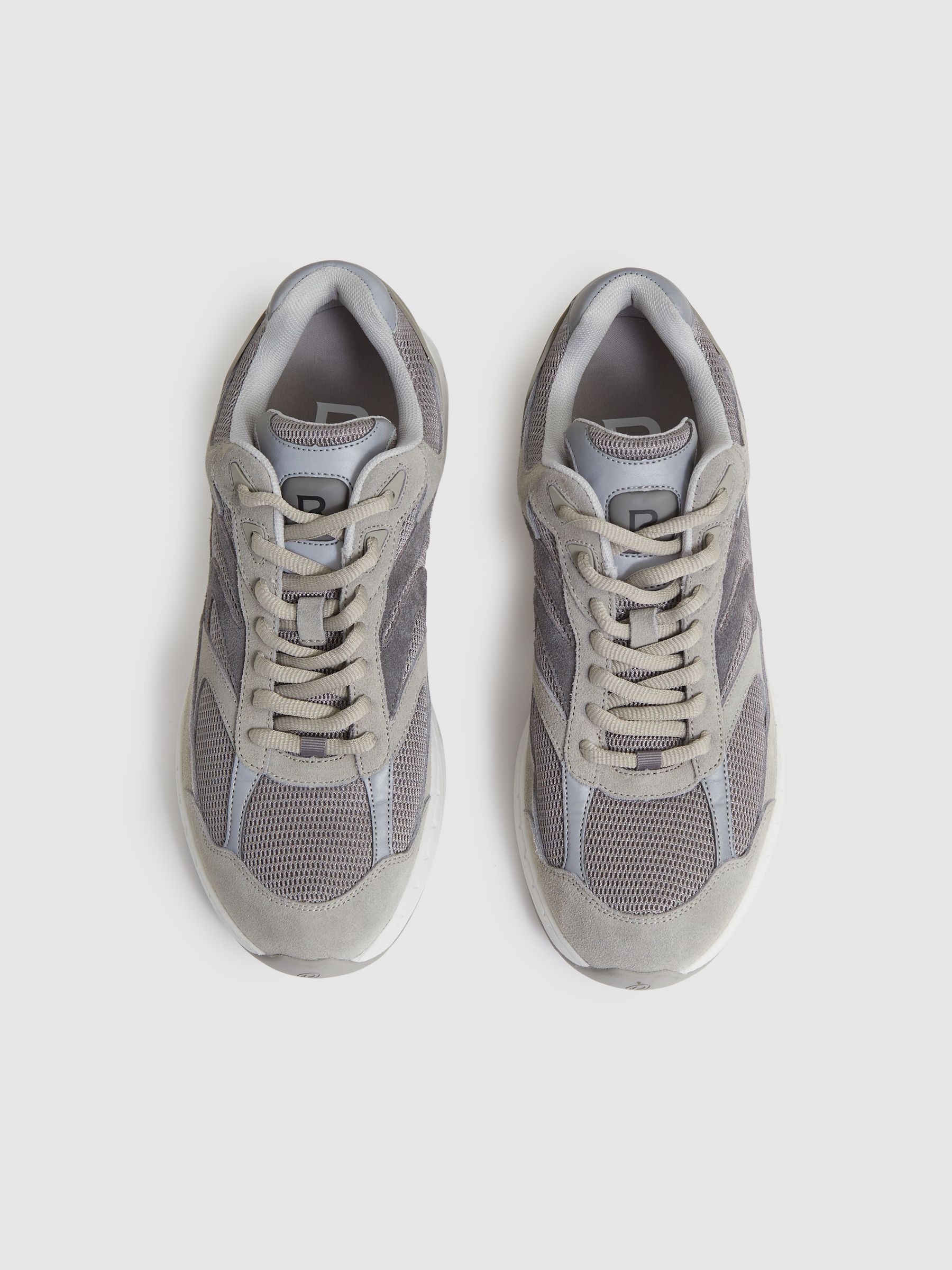 Panelled Running Trainers in Grey