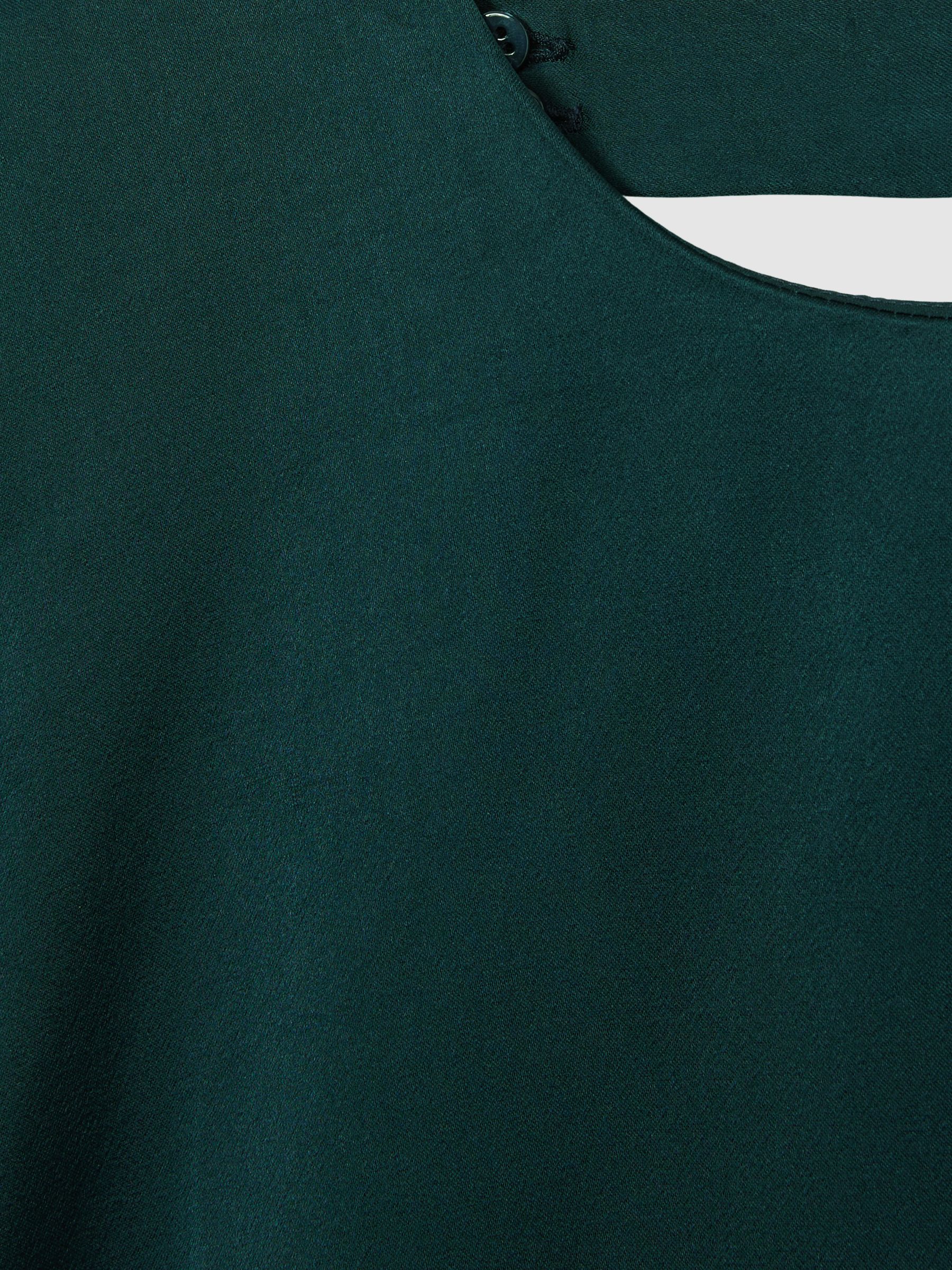 Satin Sleeveless Tunic Dress in Teal