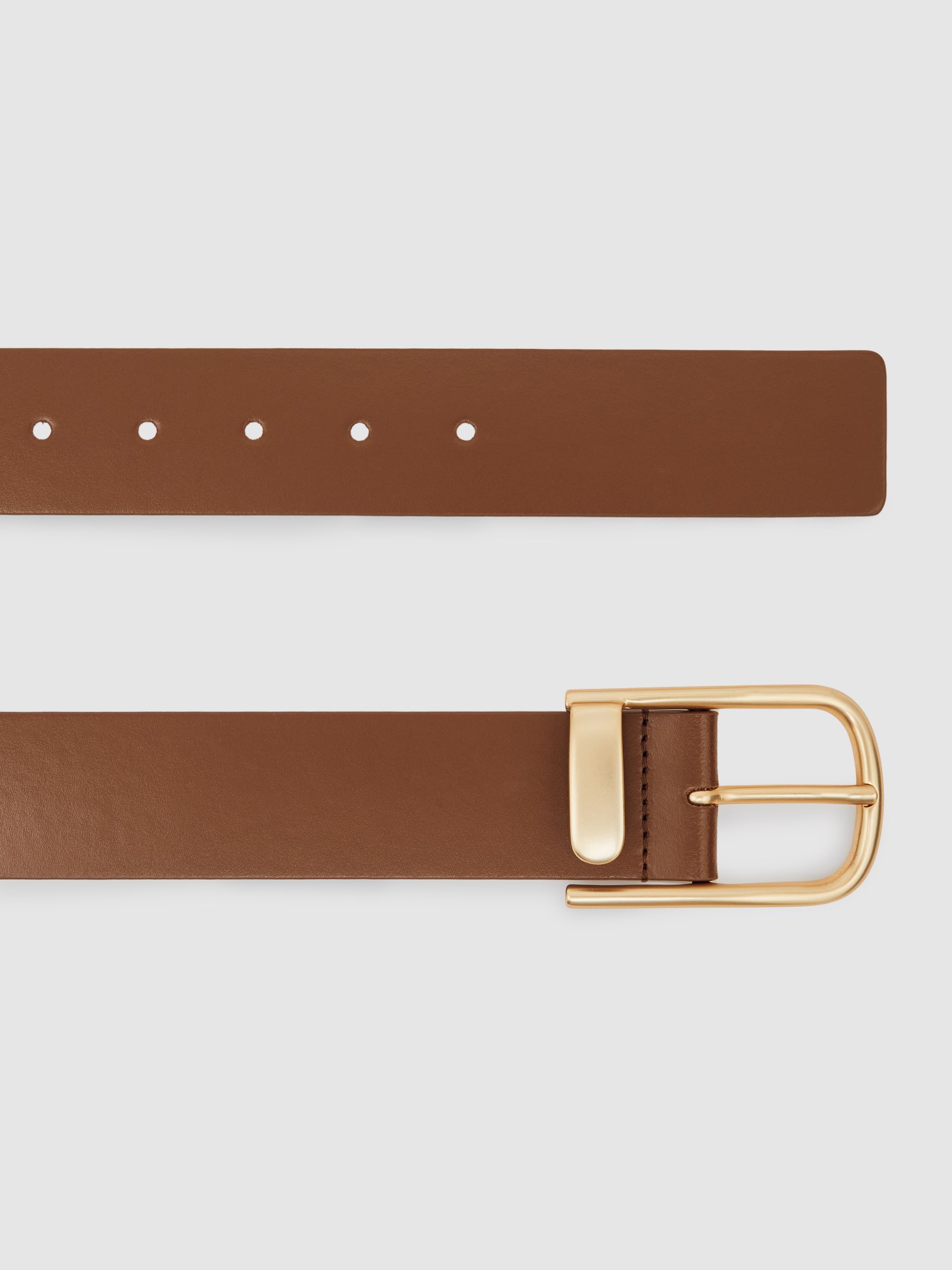 Leather Half-Keeper Belt in Tan
