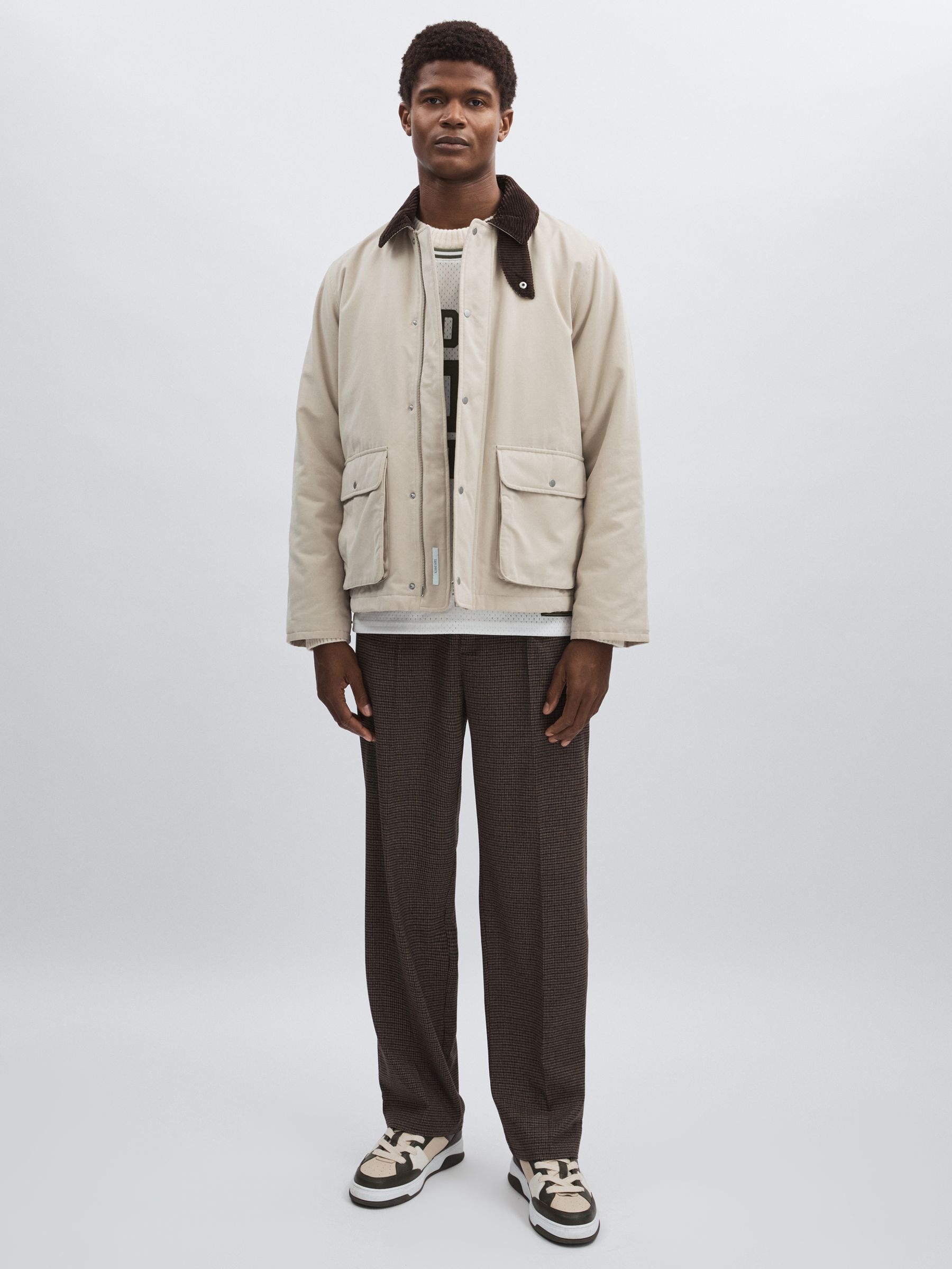 Les Deux Corduroy Collar Field Jacket in Sand