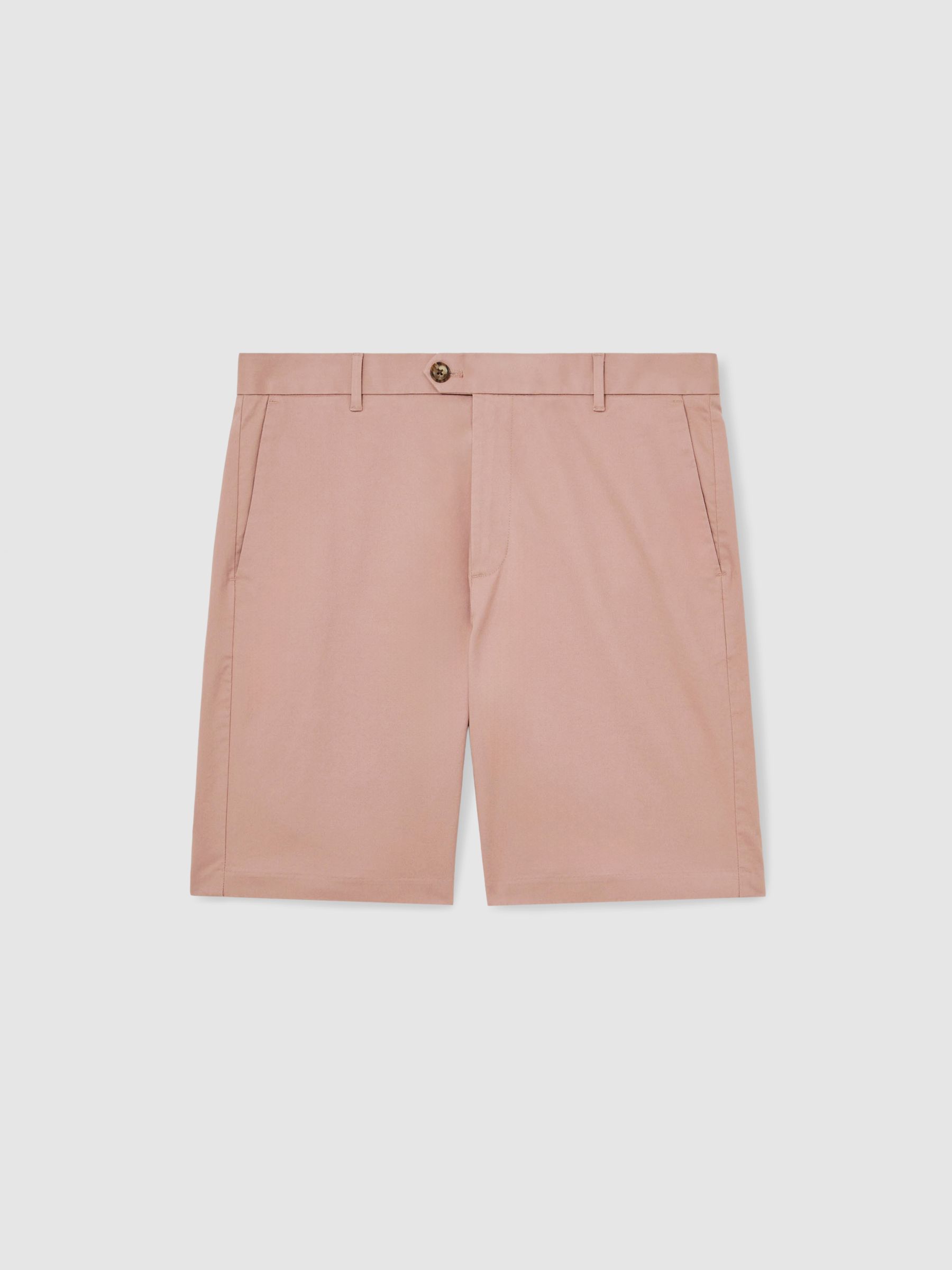 Cotton Chino Shorts with Stretch in Rose Pink