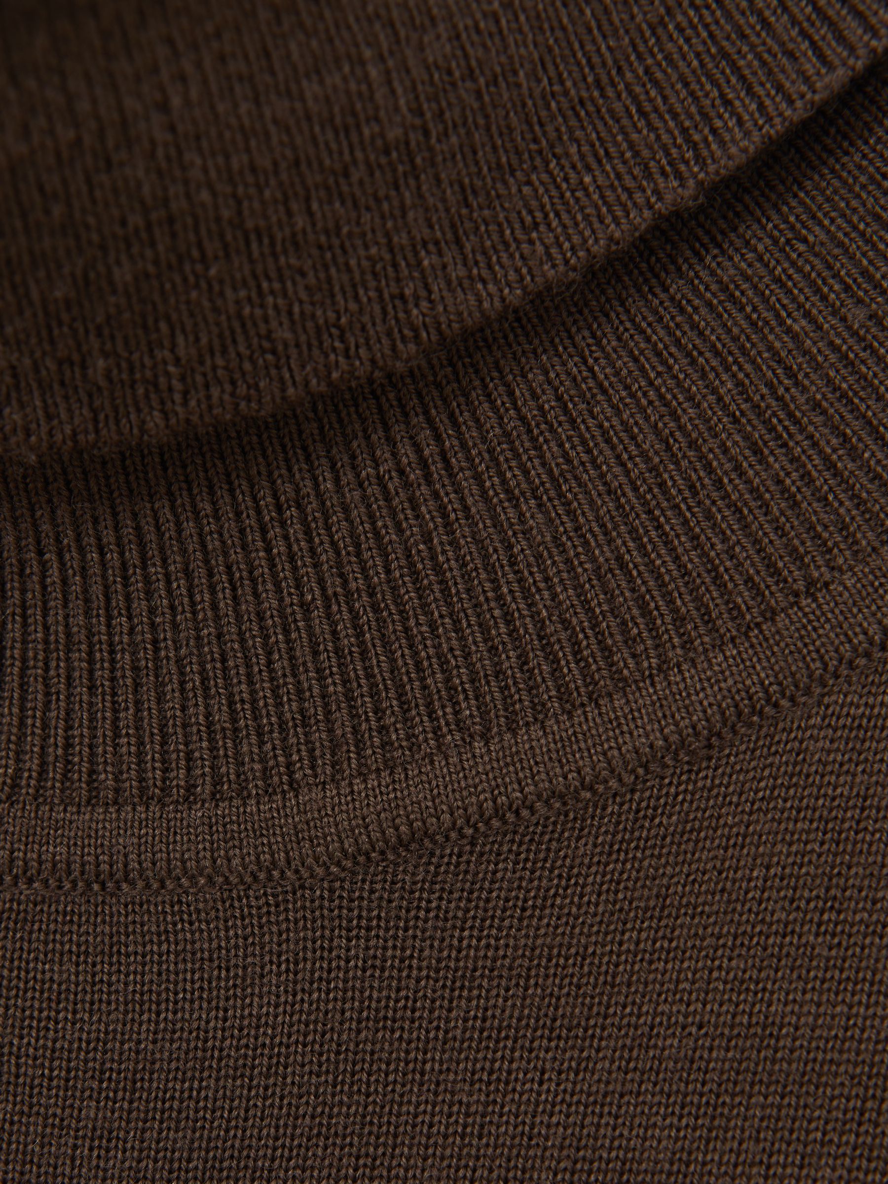 Merino Wool Roll-Neck Jumper in Chocolate Brown
