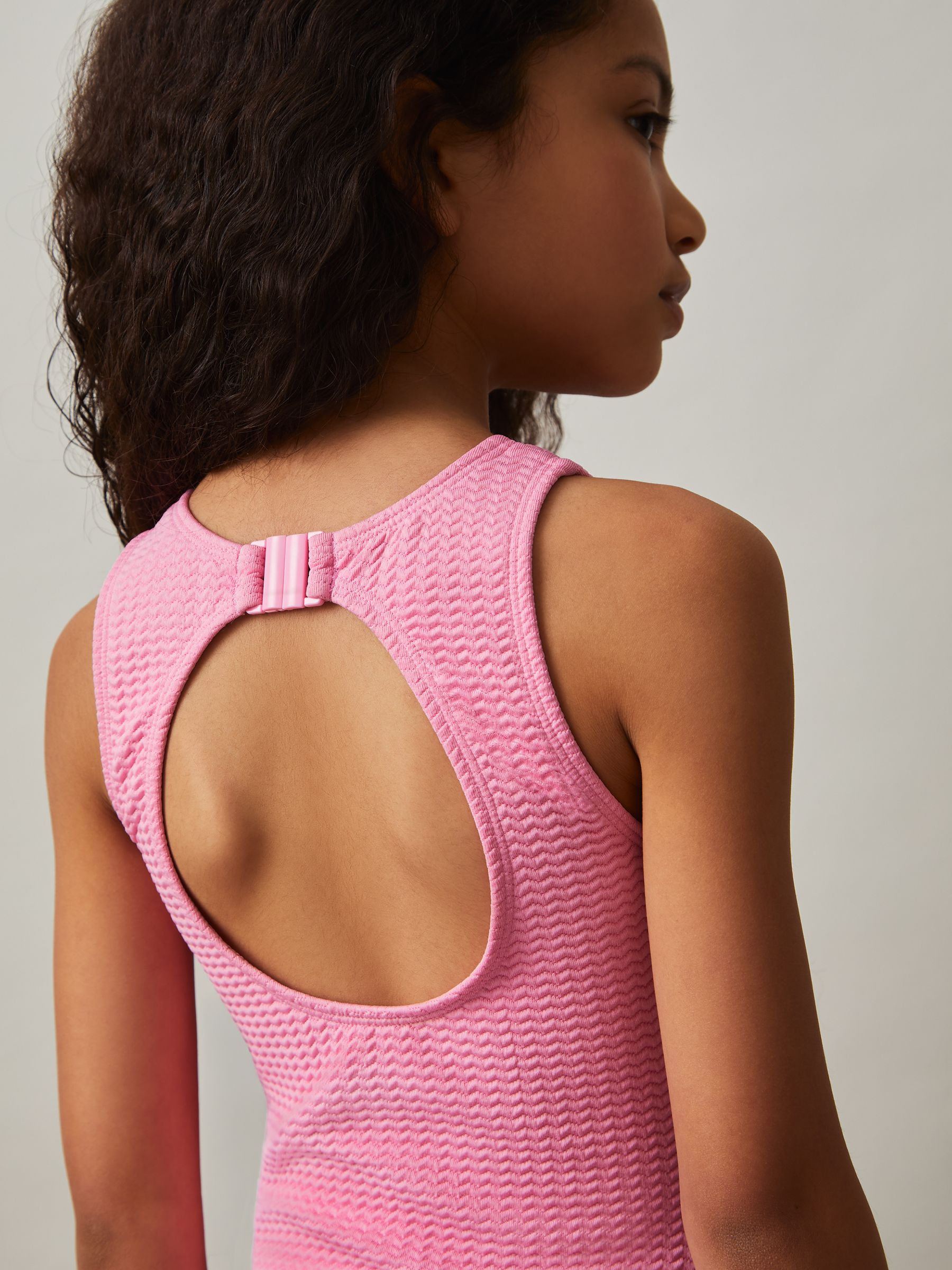 13-14 yrs Textured Swimsuit in Pink