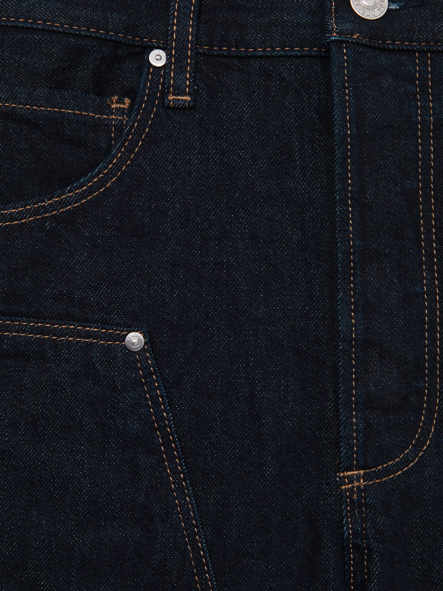 Paige Barrel-Leg Workwear Jeans in Black/Navy