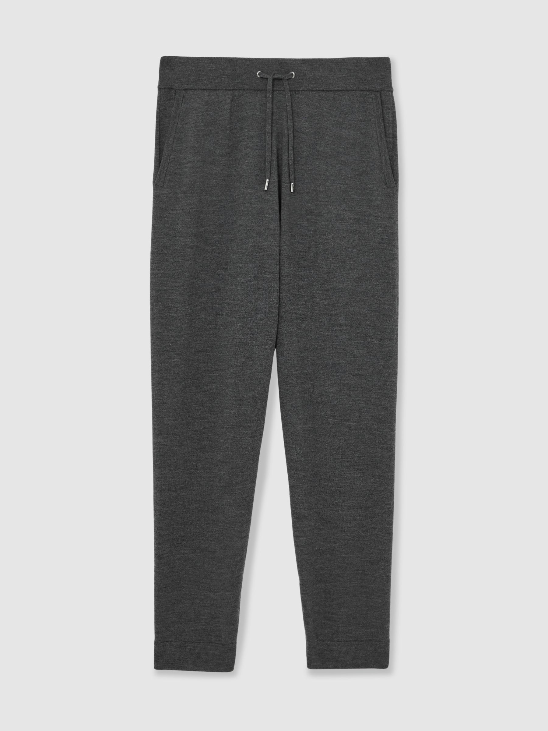 Merino Wool-Blend Cuffed Joggers in Derby Grey Melange