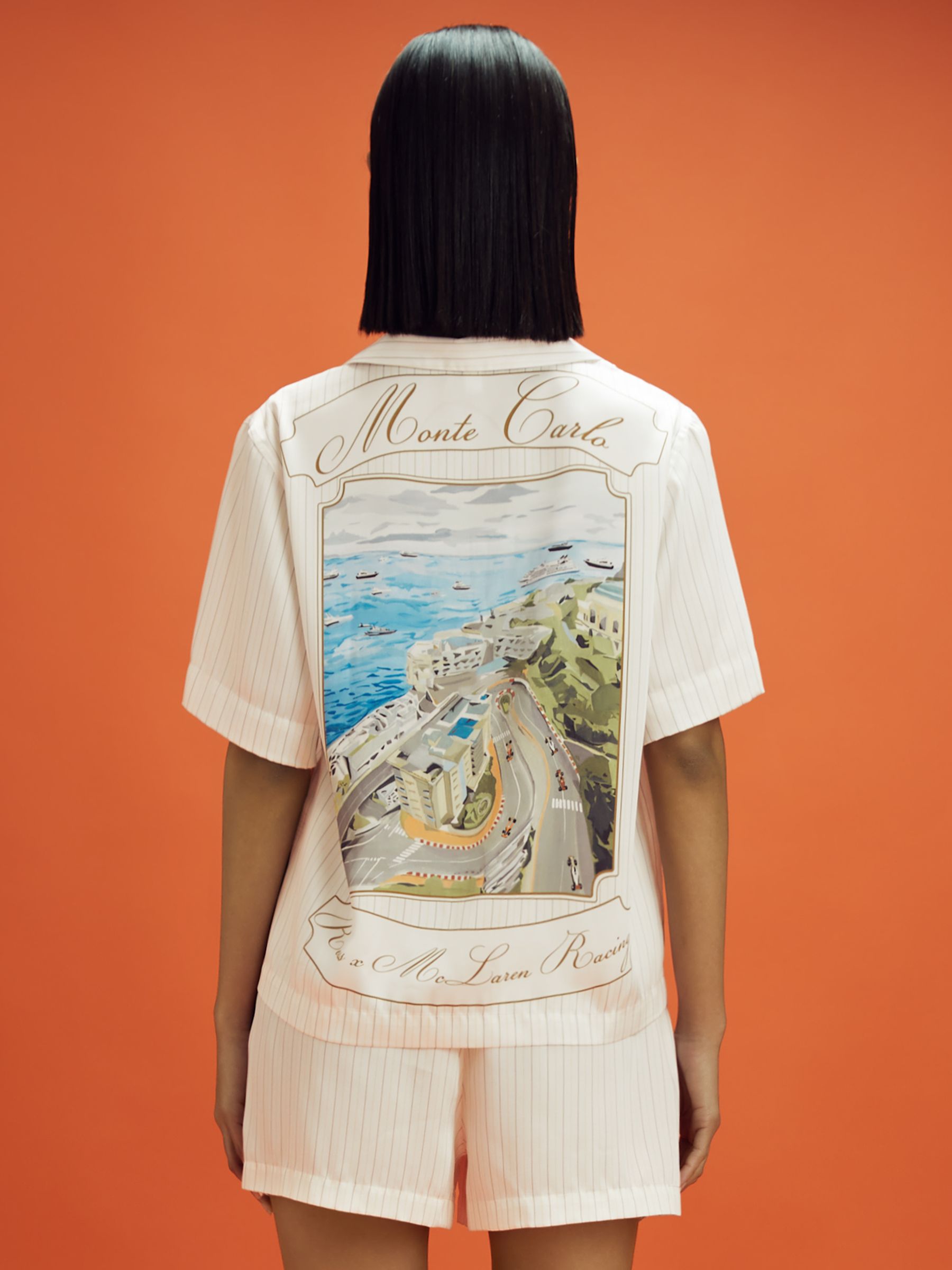 McLaren F1 Monte Carlo Drawstring Shorts in White Multi