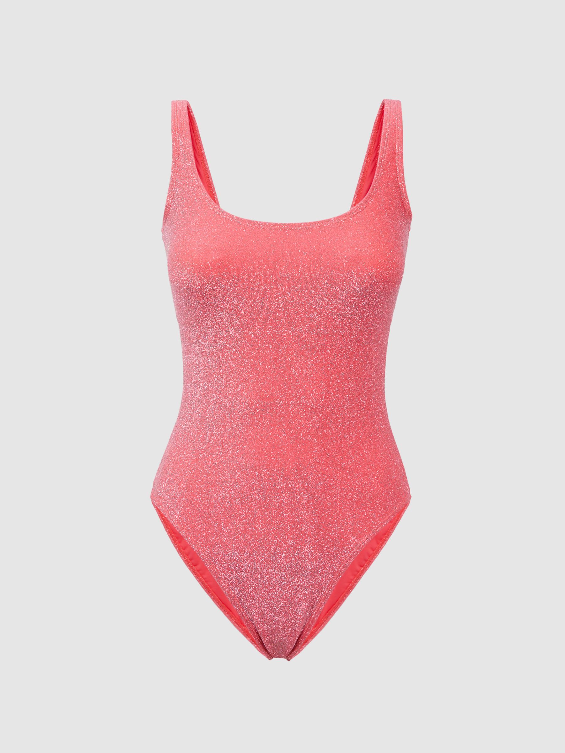 Good American Sparkle Swimsuit in Bright Coral