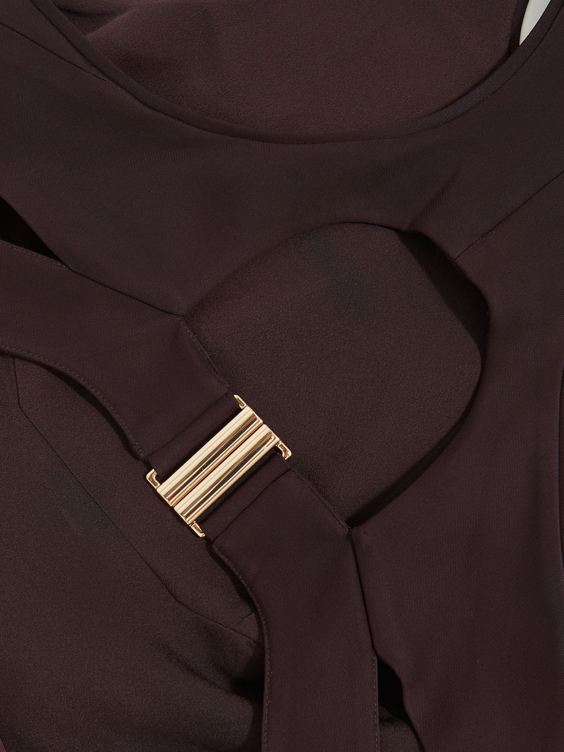 Cut-Out Racerback Maxi Dress in Burgundy