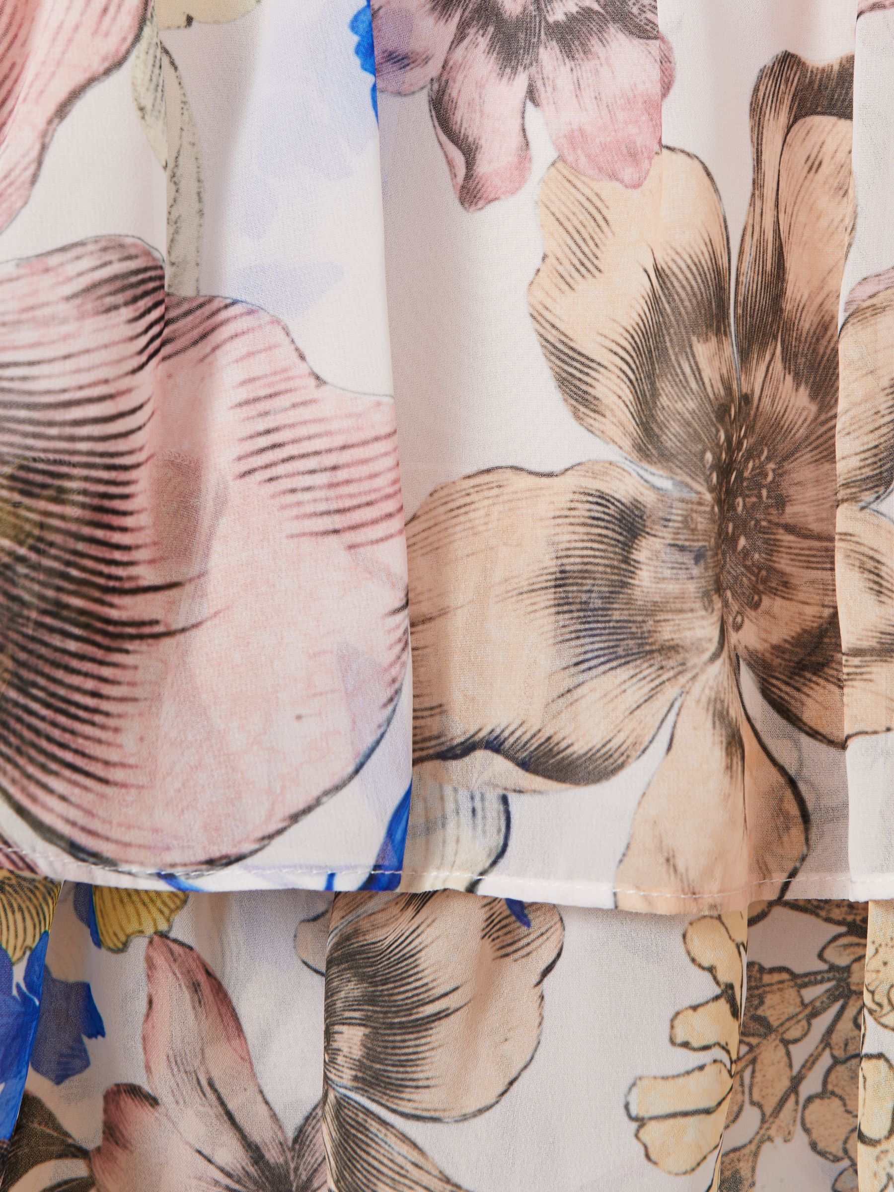 13-14 yrs Tiered Floral Print Top Co-Ord in Pink Print