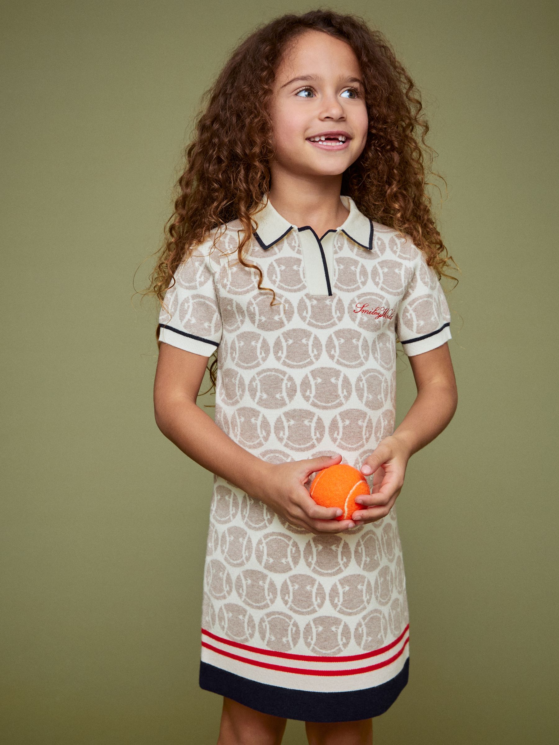 9-13 yrs SmileyWorld | Reiss Knitted Polo Dress in Off White