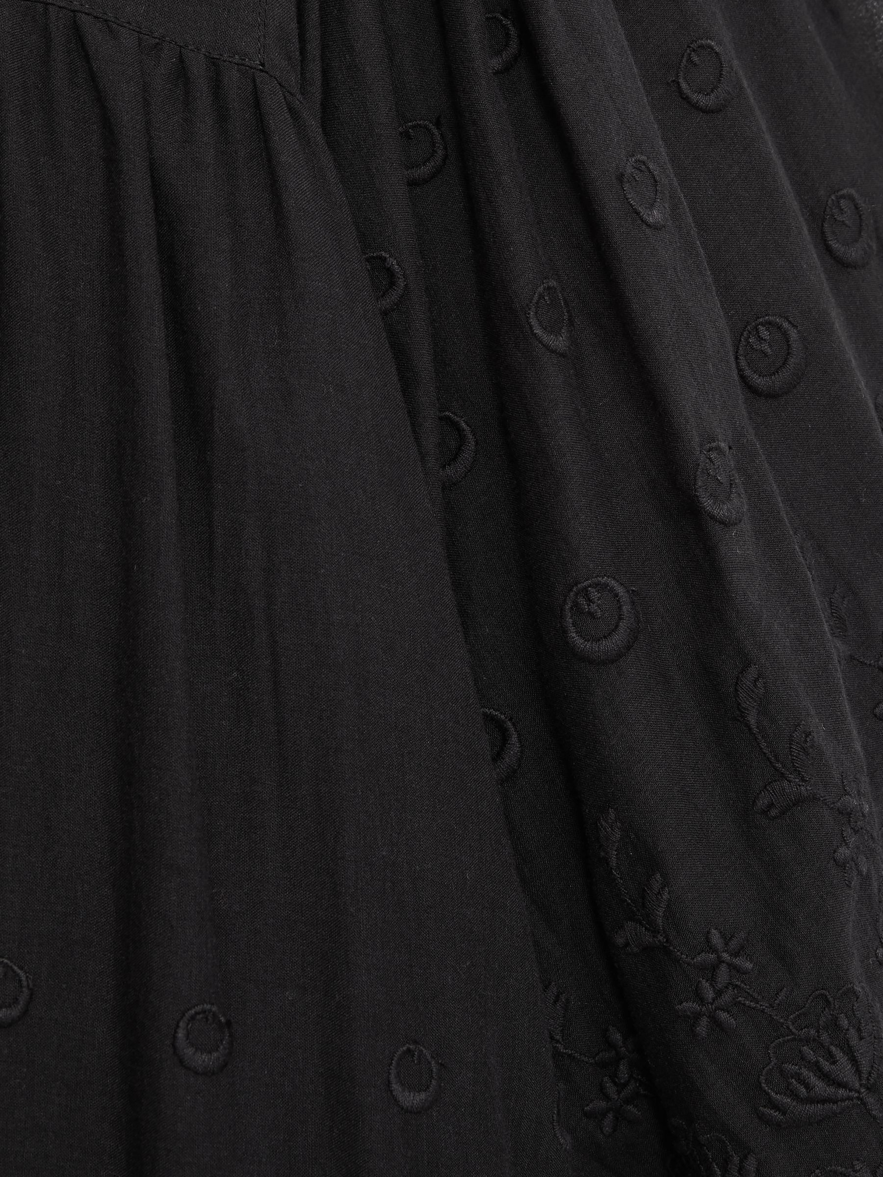 Mille Cotton Puff Sleeve Mini Dress in Black