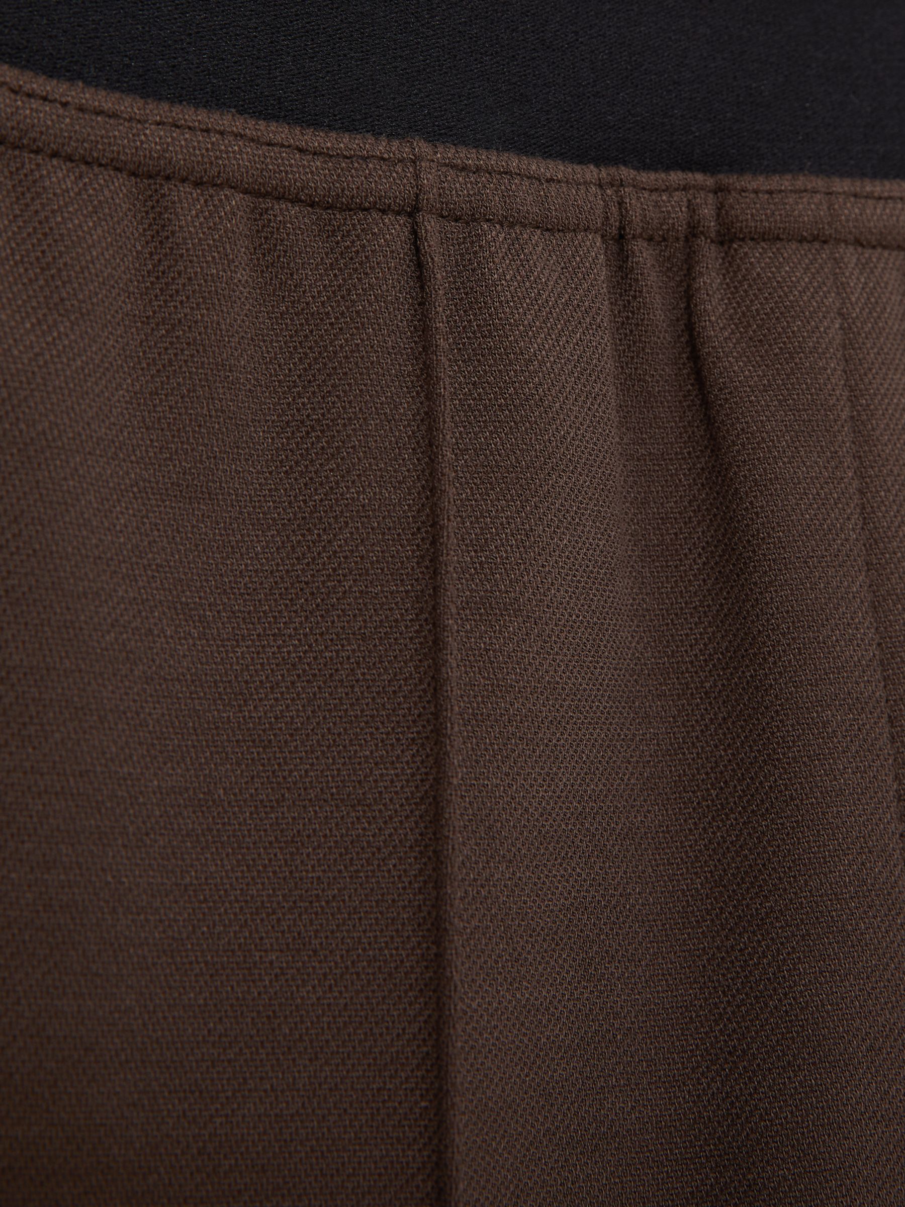 Wide-Leg Elasticated-Waistband Trousers in Chocolate Brown