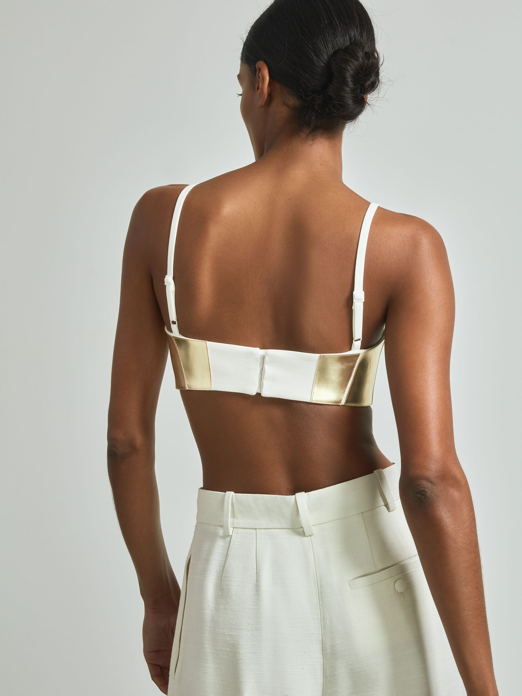 Atelier Metallic Bustier Top in Gold