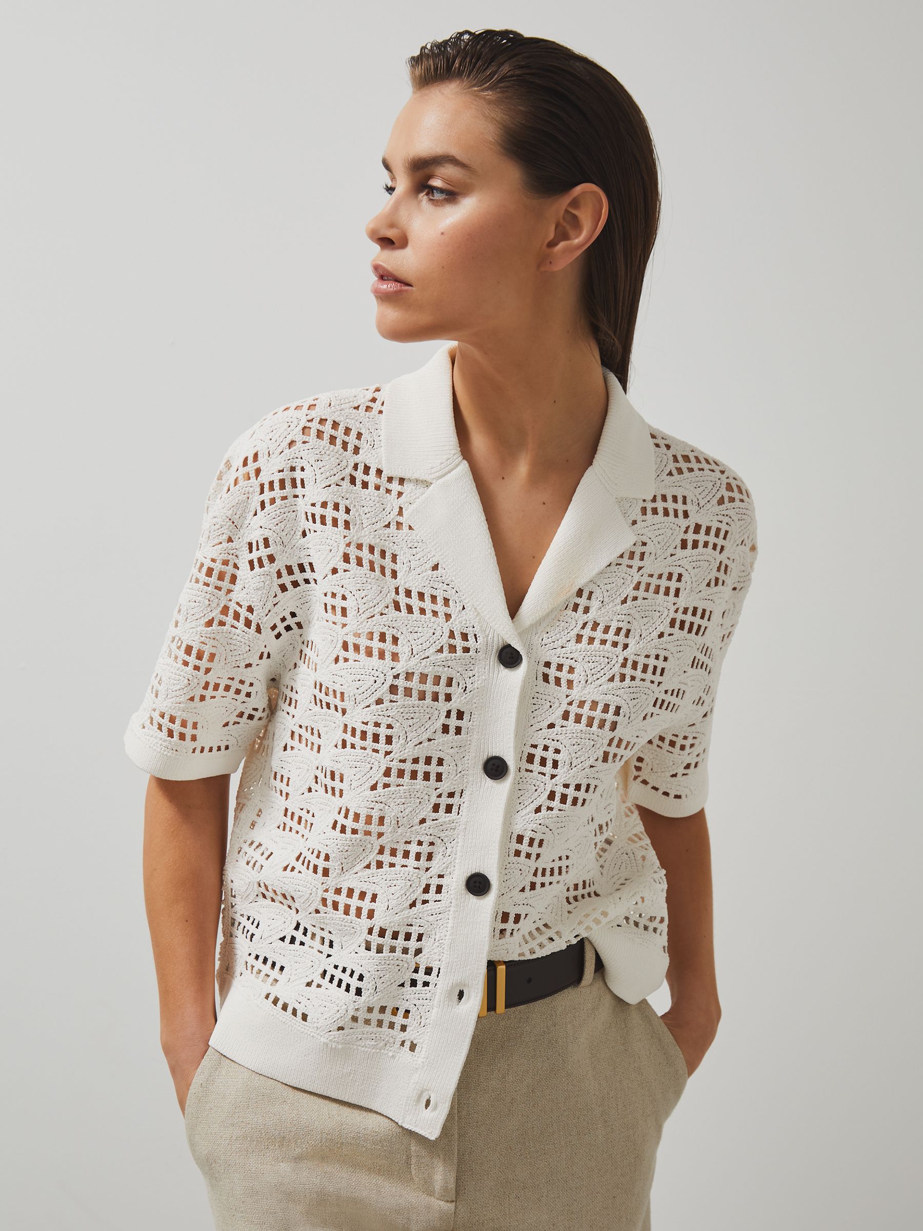 McLaren F1 Team Speedmark Crochet Shirt in White