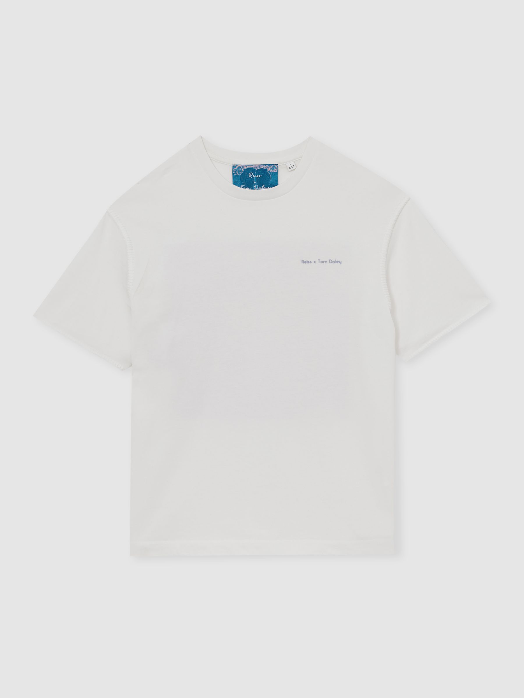 Reiss | Tom Daley Graphic-Print T-Shirt in White