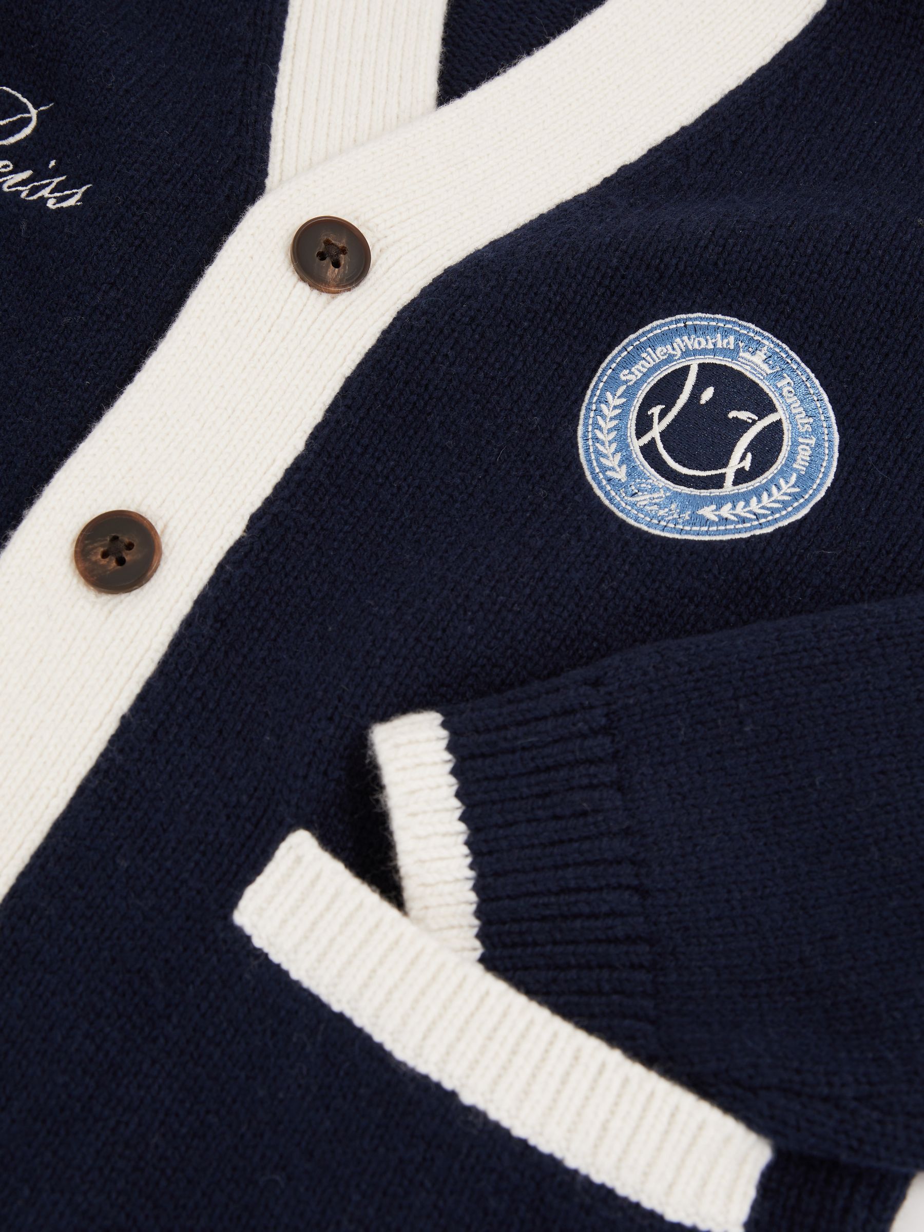 3-9 yrs SmileyWorld | Reiss Logo Cardigan Unisex Fit in Off White