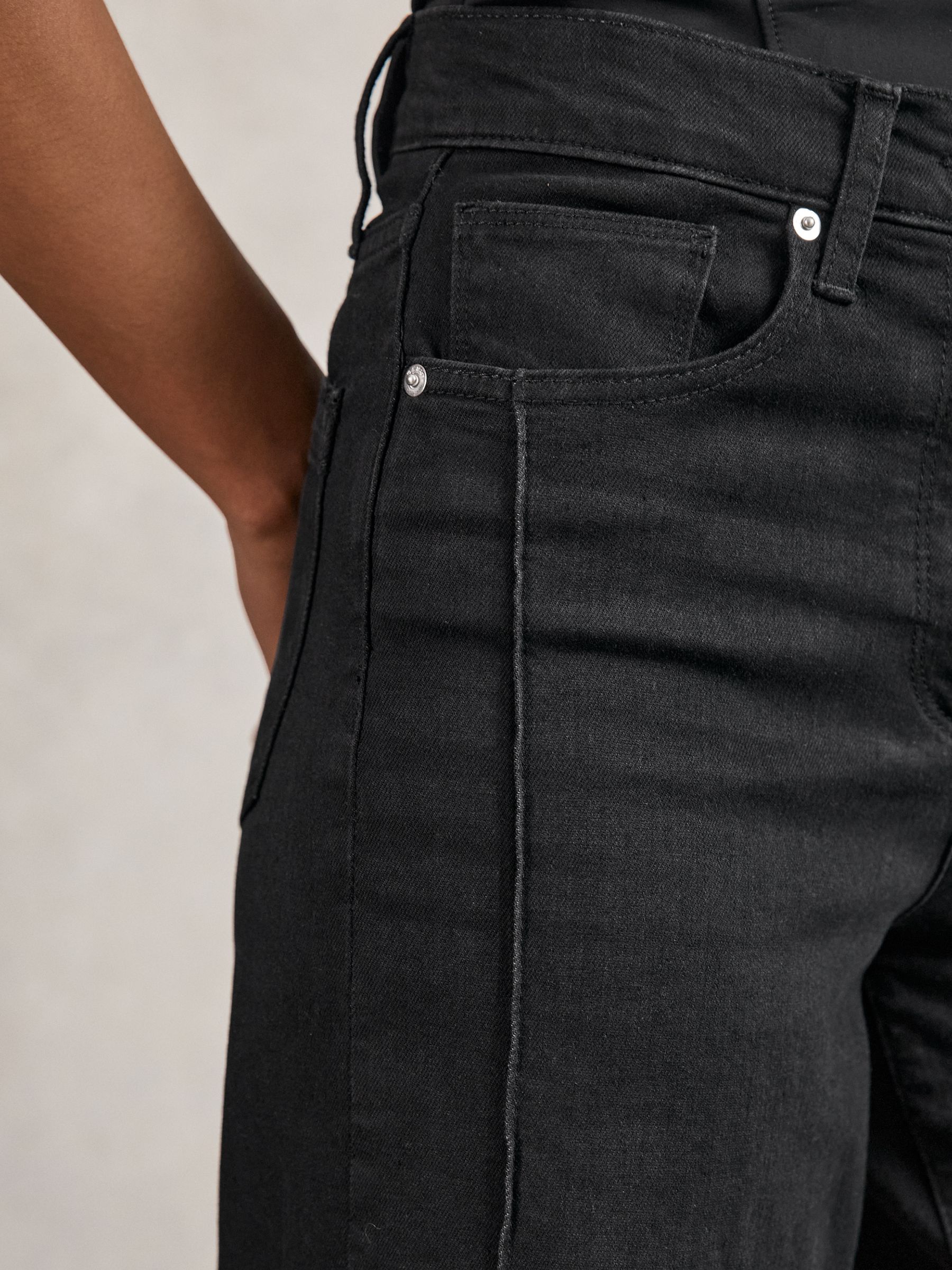 Stretch-Cotton Wide-Leg Jeans in Black