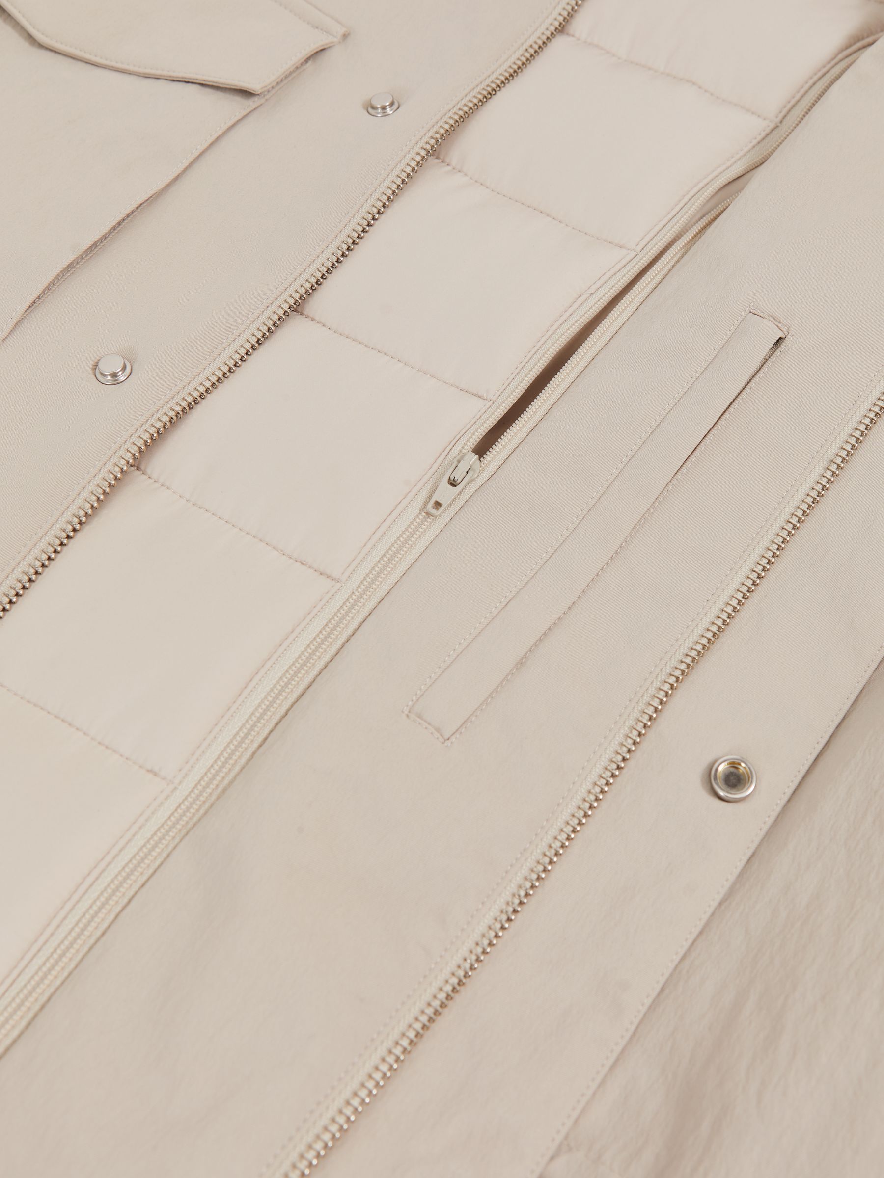 Removable-Gilet Safari Jacket in Stone