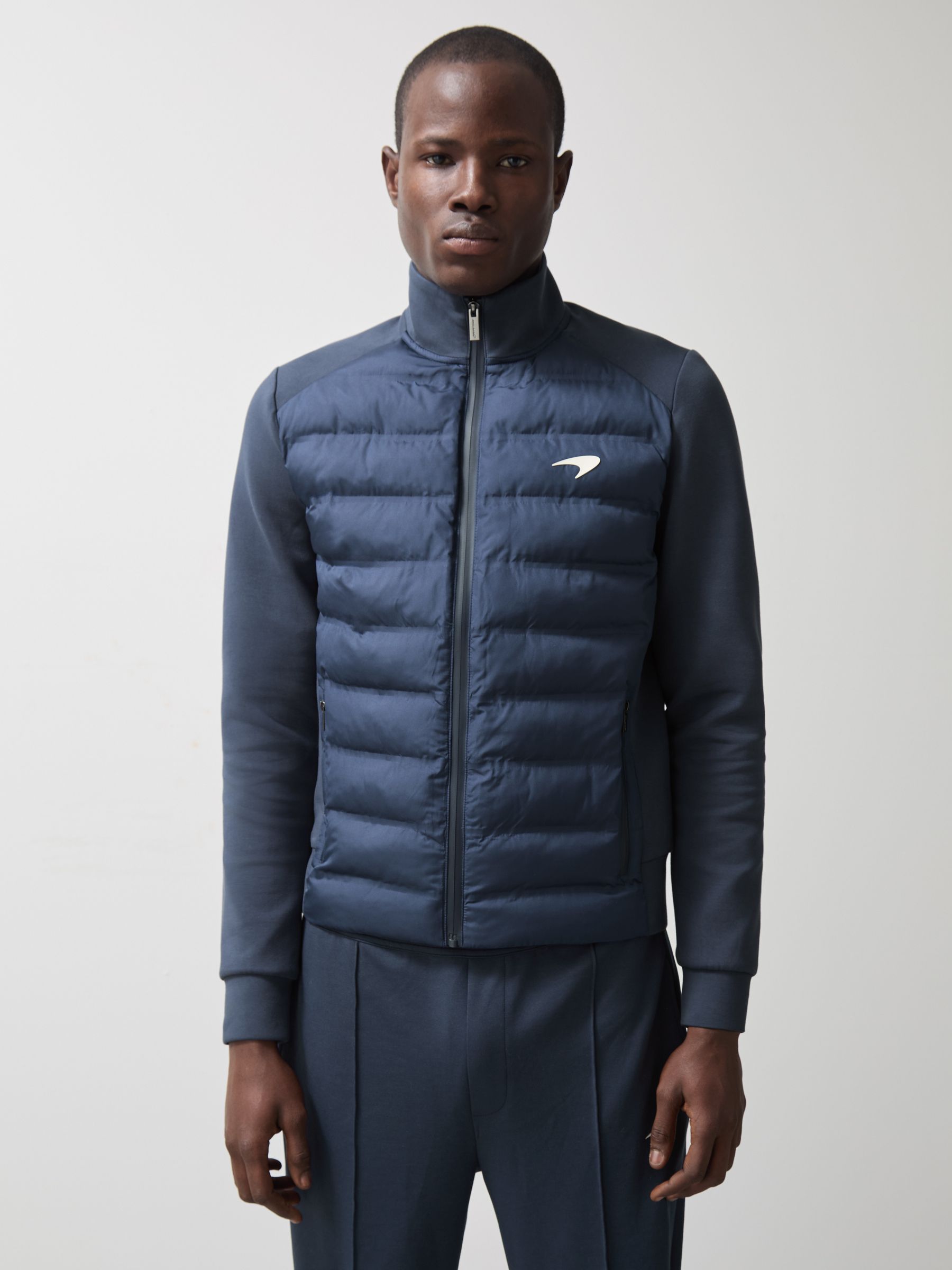 McLaren F1 Team Quilted Hybrid Jacket in Airforce Blue