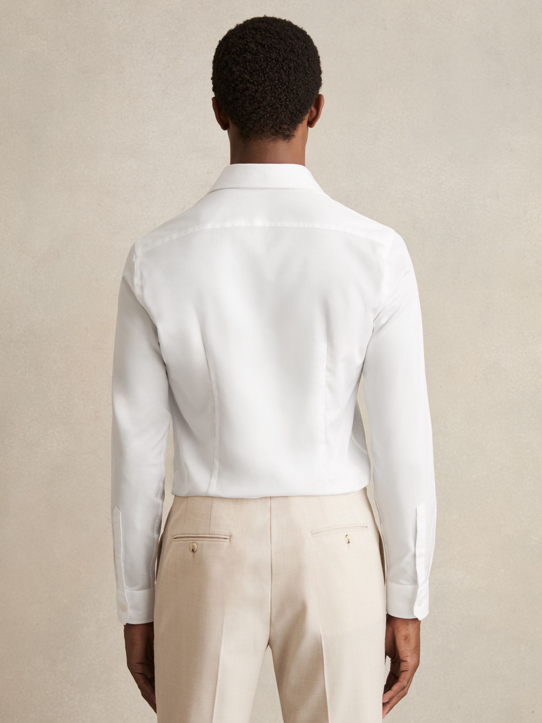 Slim Fit Cotton-Twill Two-Fold Shirt Slim-Fit in White