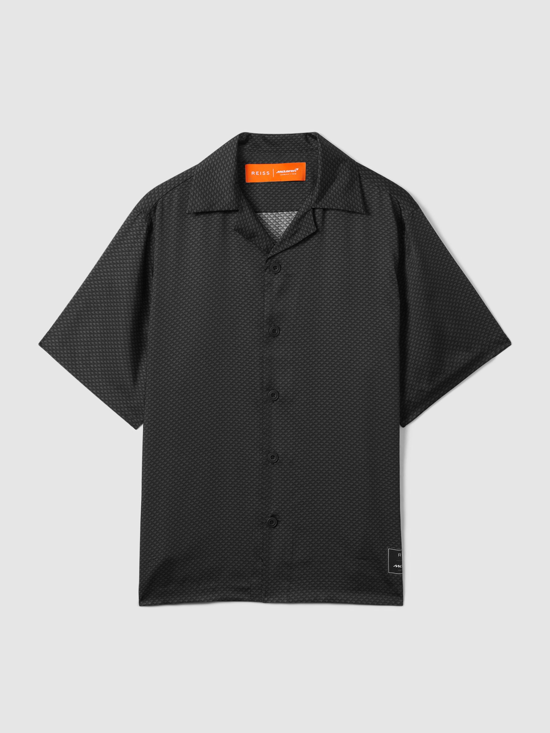 McLaren F1 Cuban Collar Shirt in Black