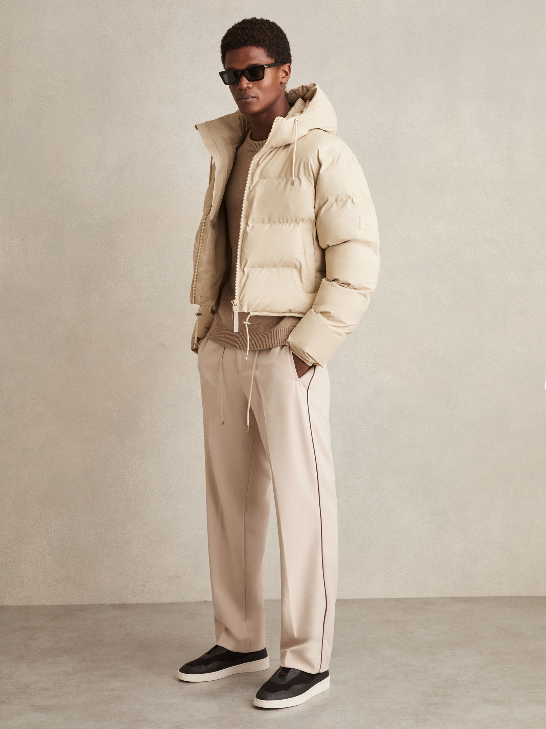 Rains Alta Short Puffer Jacket in Dark Stone