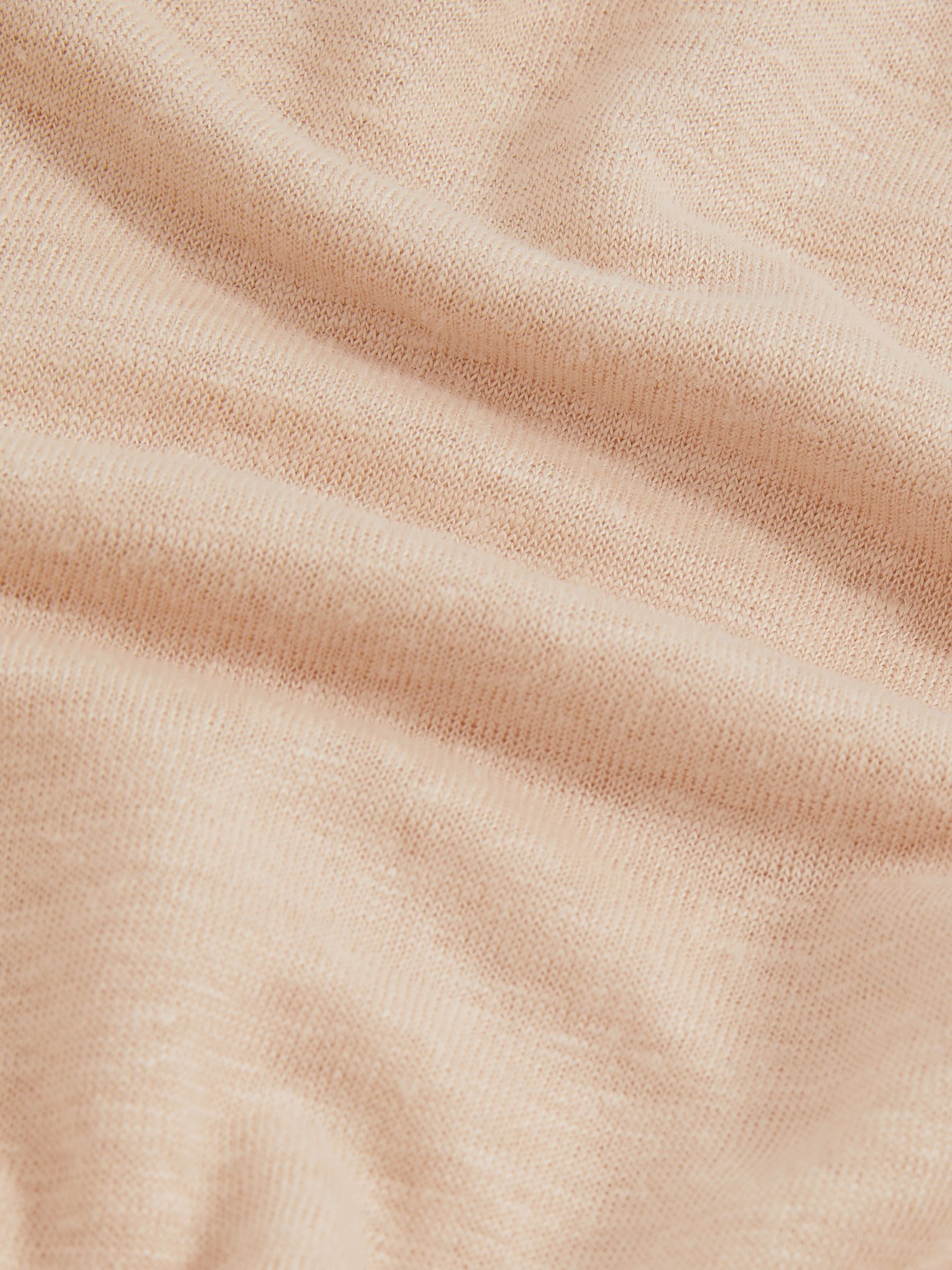Linen Cap-Sleeve T-Shirt in Peach