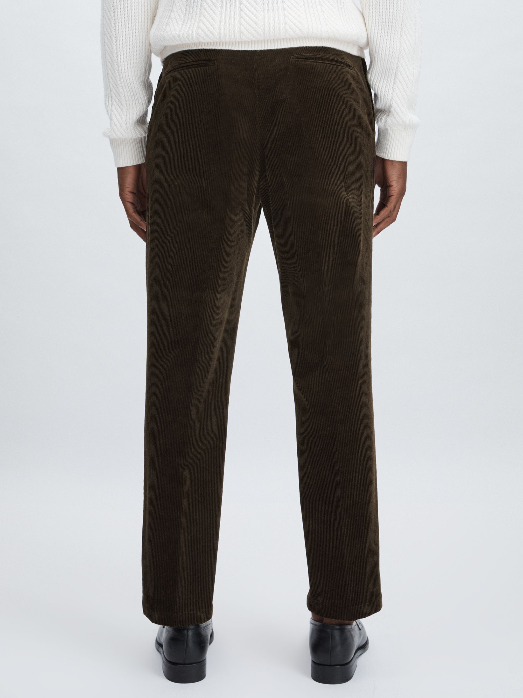 Oscar Jacobson Regular-Fit Corduroy Trousers in Dark Brown