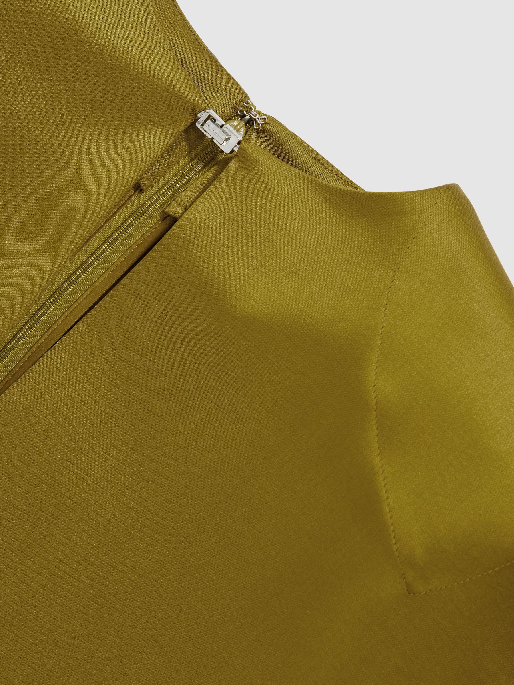 Atelier Satin Turn-Lock Mini Dress in Green