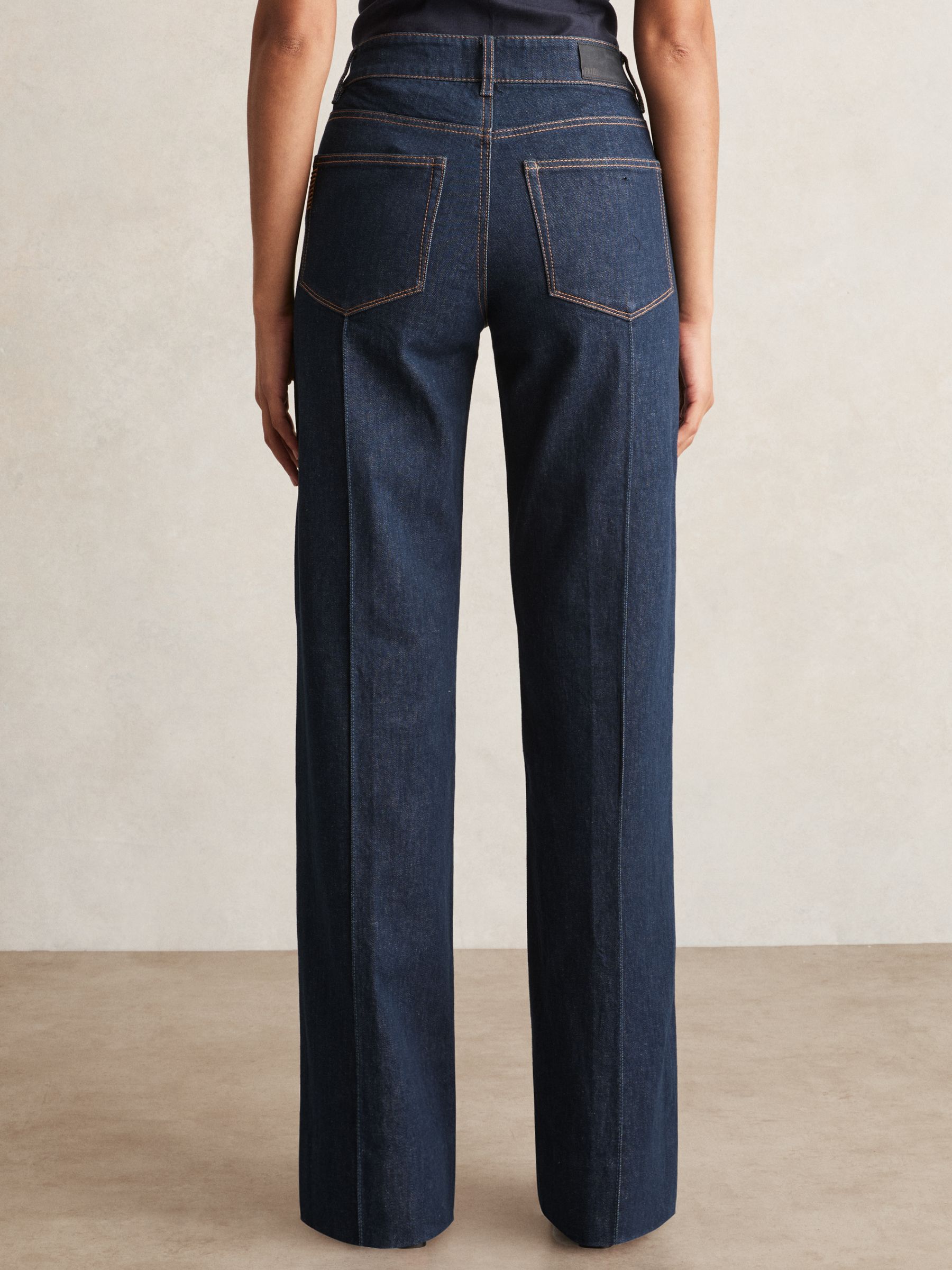 Paige Wide Leg Pintuck Jeans in Anais Blue