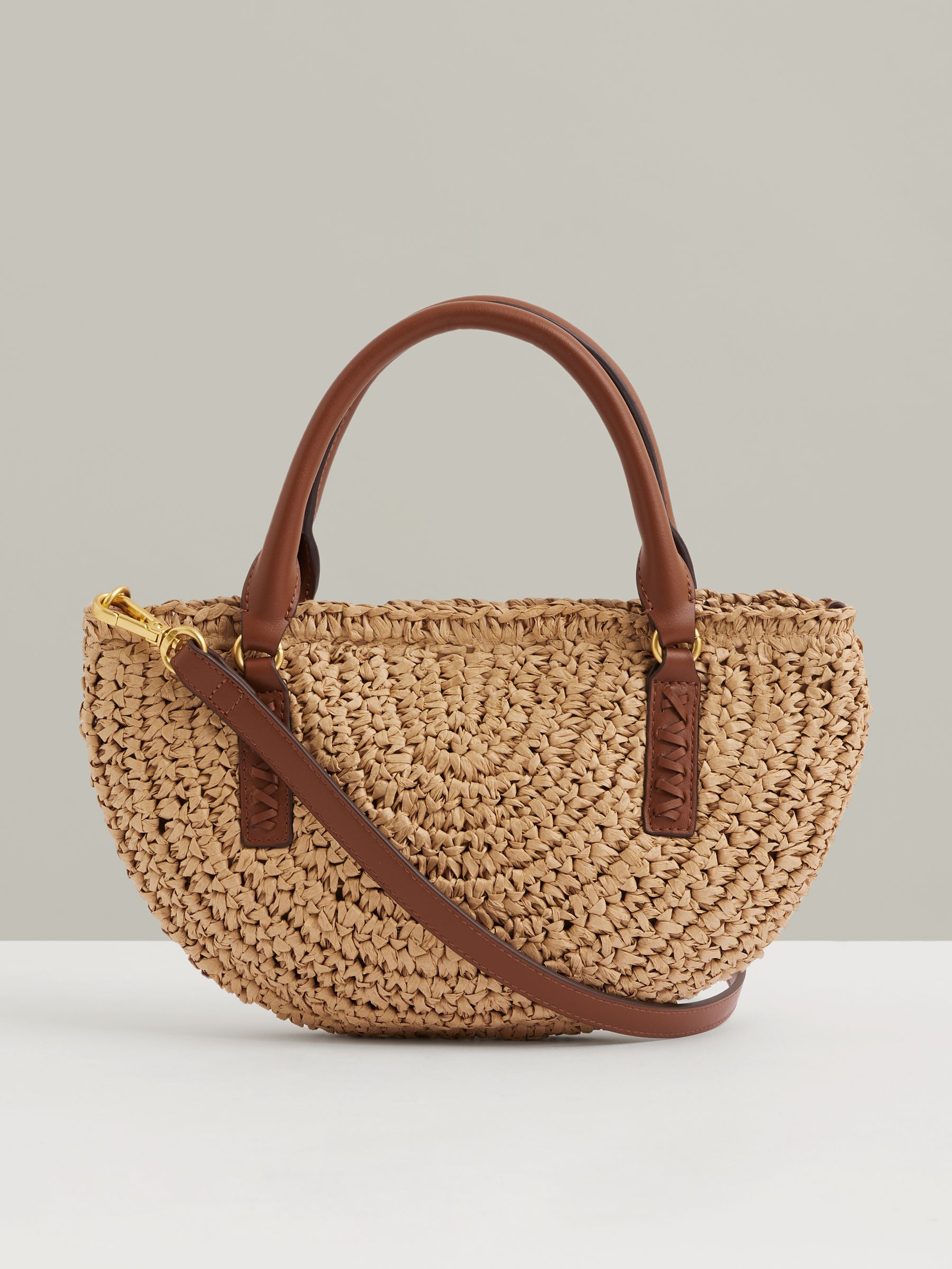 Raffia Woven Cross-body Bag in Natural