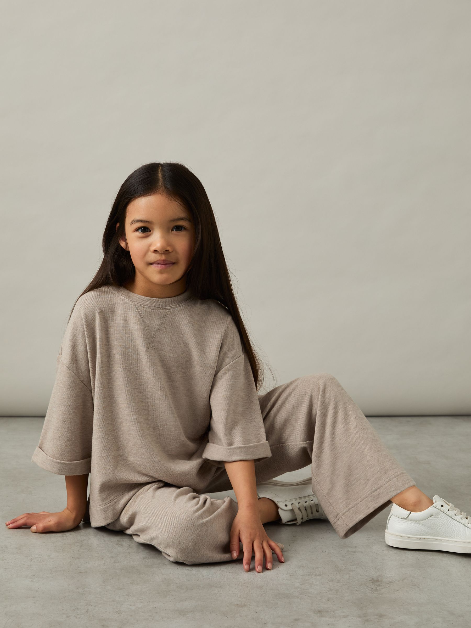 4-9 yrs Top And Trousers Lightweight Lounge Set in Oatmeal