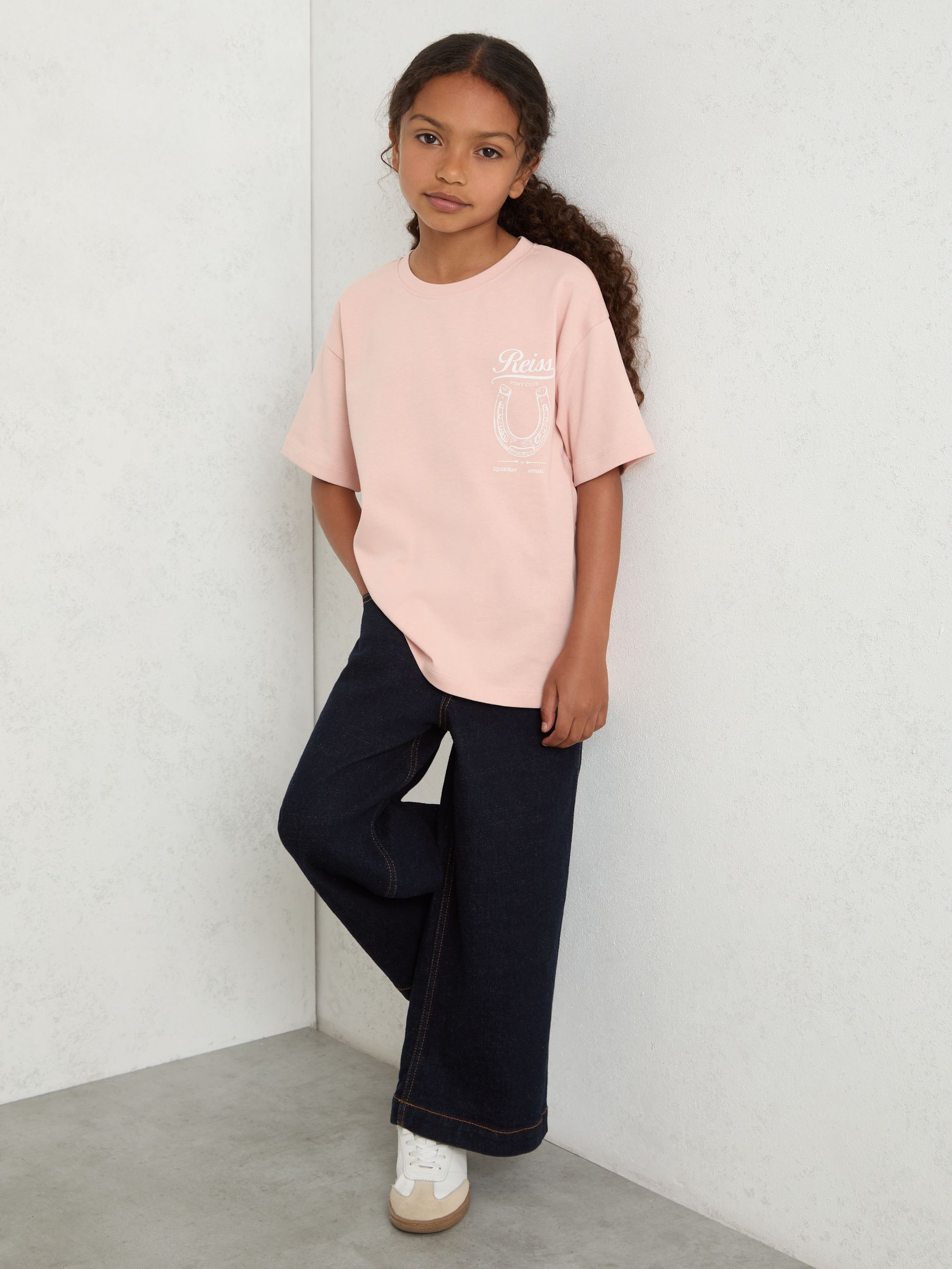 3-9 yrs Cotton Pony Club Print T-Shirt in Pink