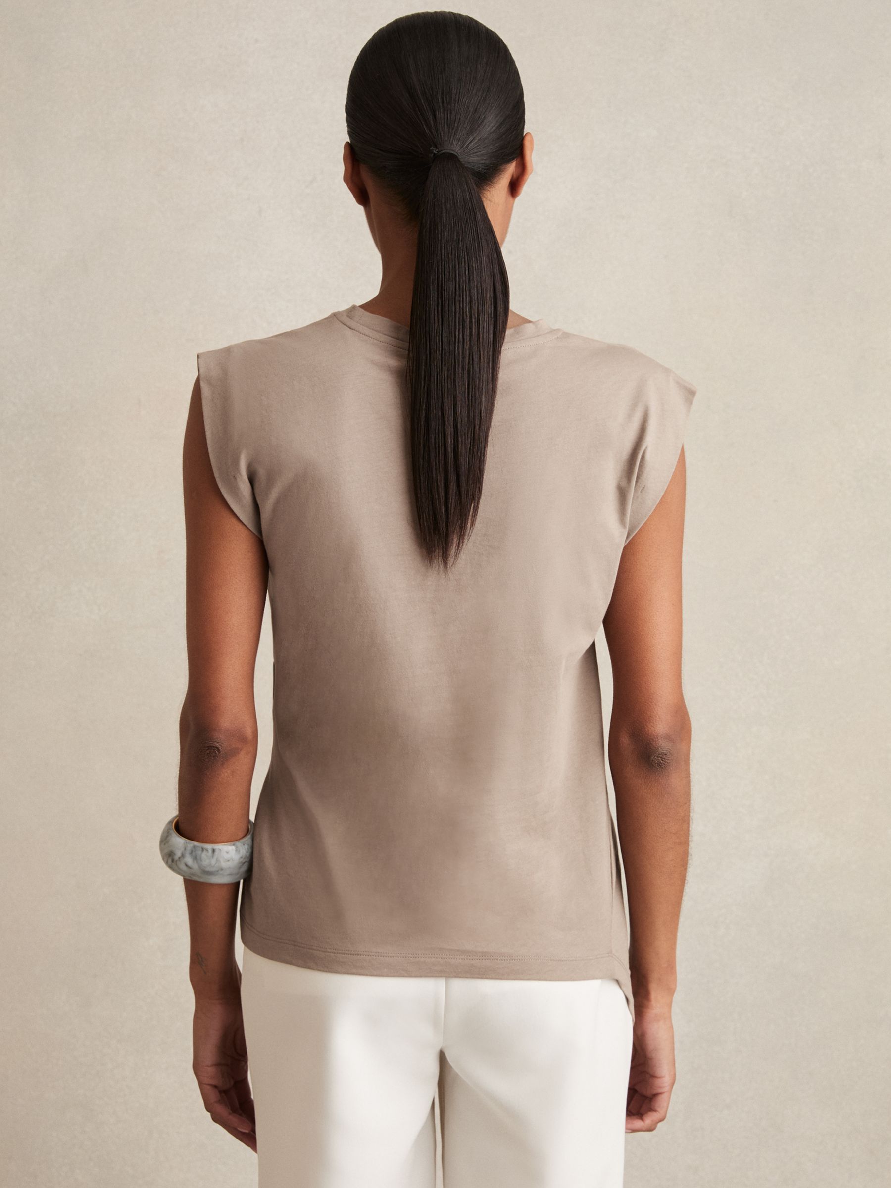 Cotton Drape T-Shirt in Taupe Neutral