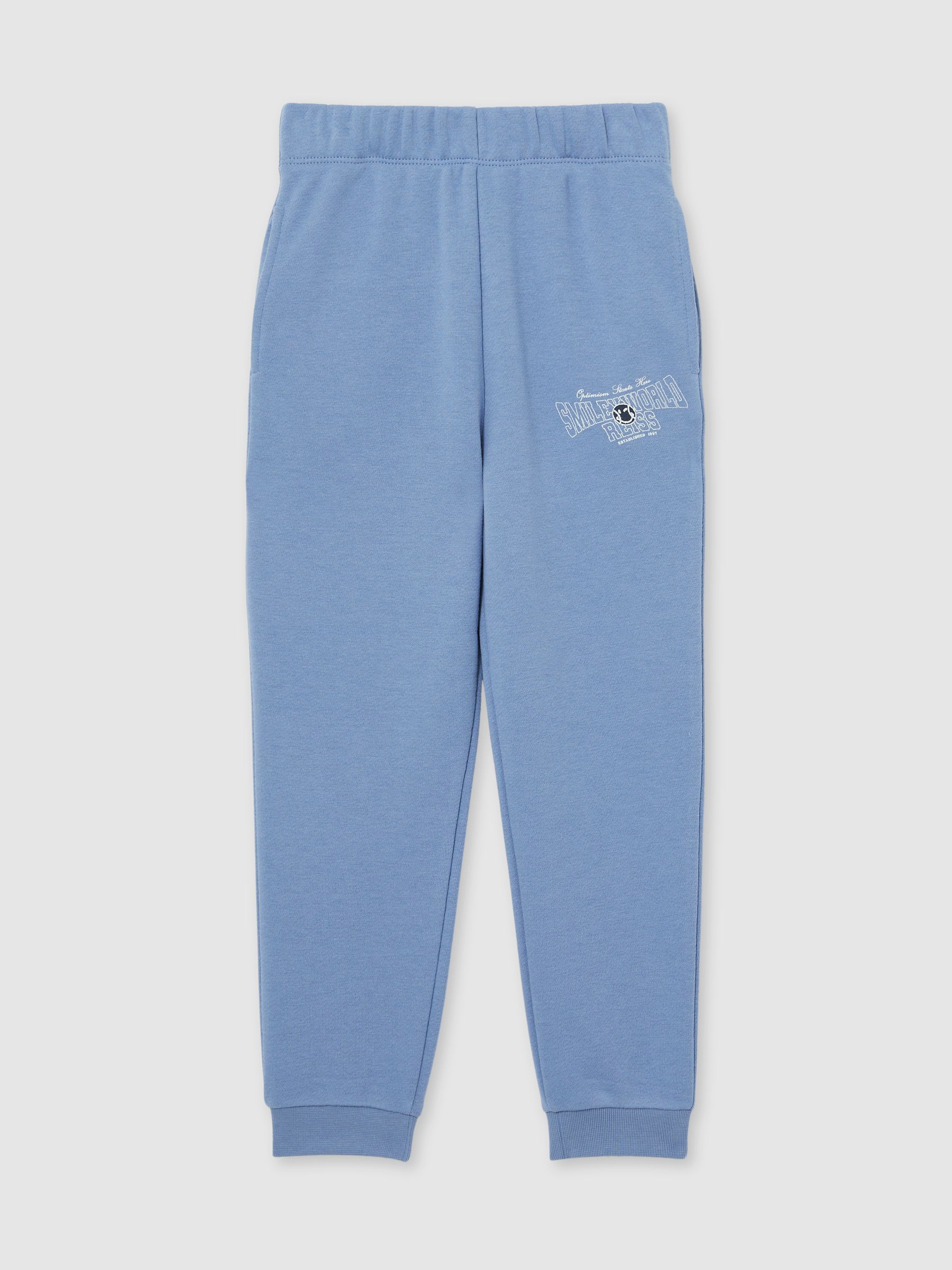 13-14 yrs SmileyWorld | Reiss Cuffed Joggers Unisex Fit in Blue