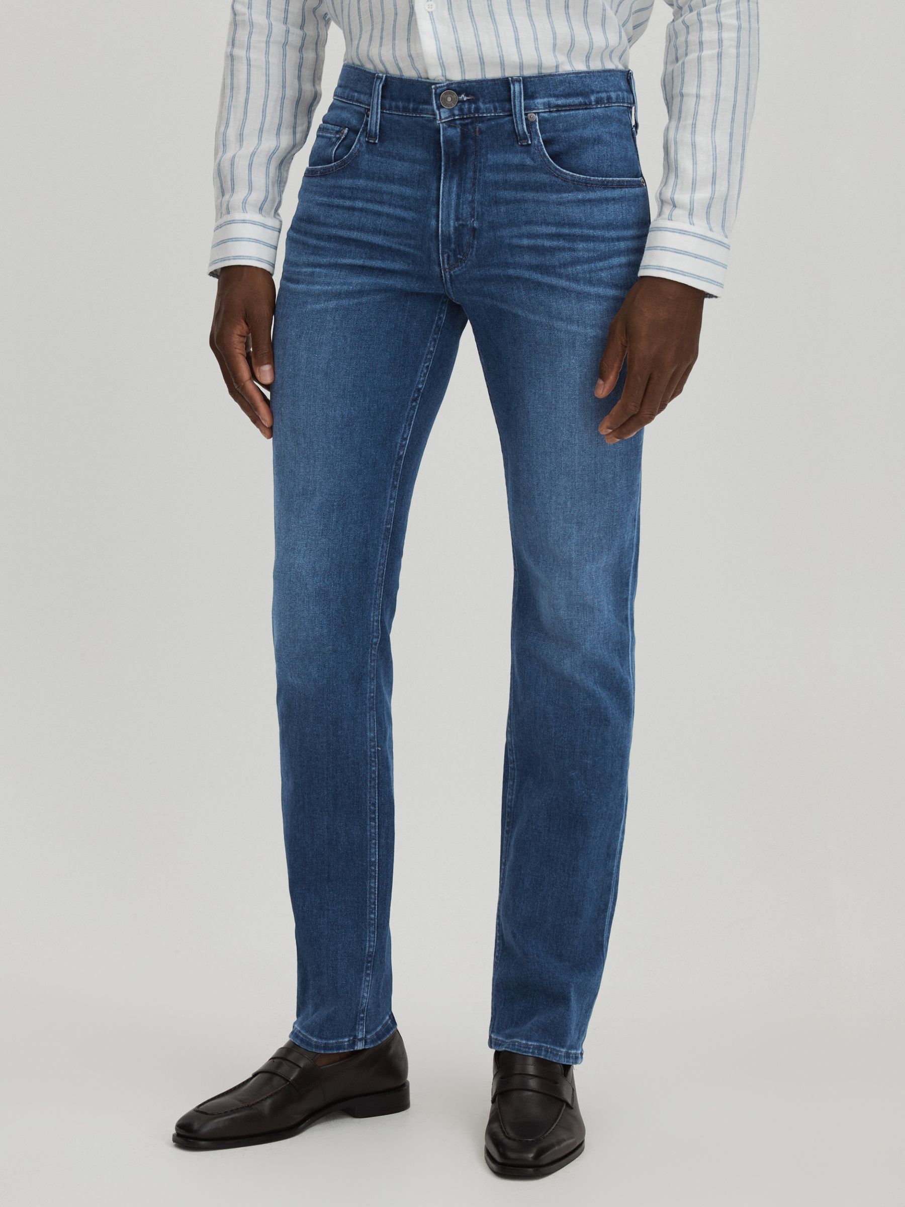 Paige Straight Leg Jeans in Corwin Blue