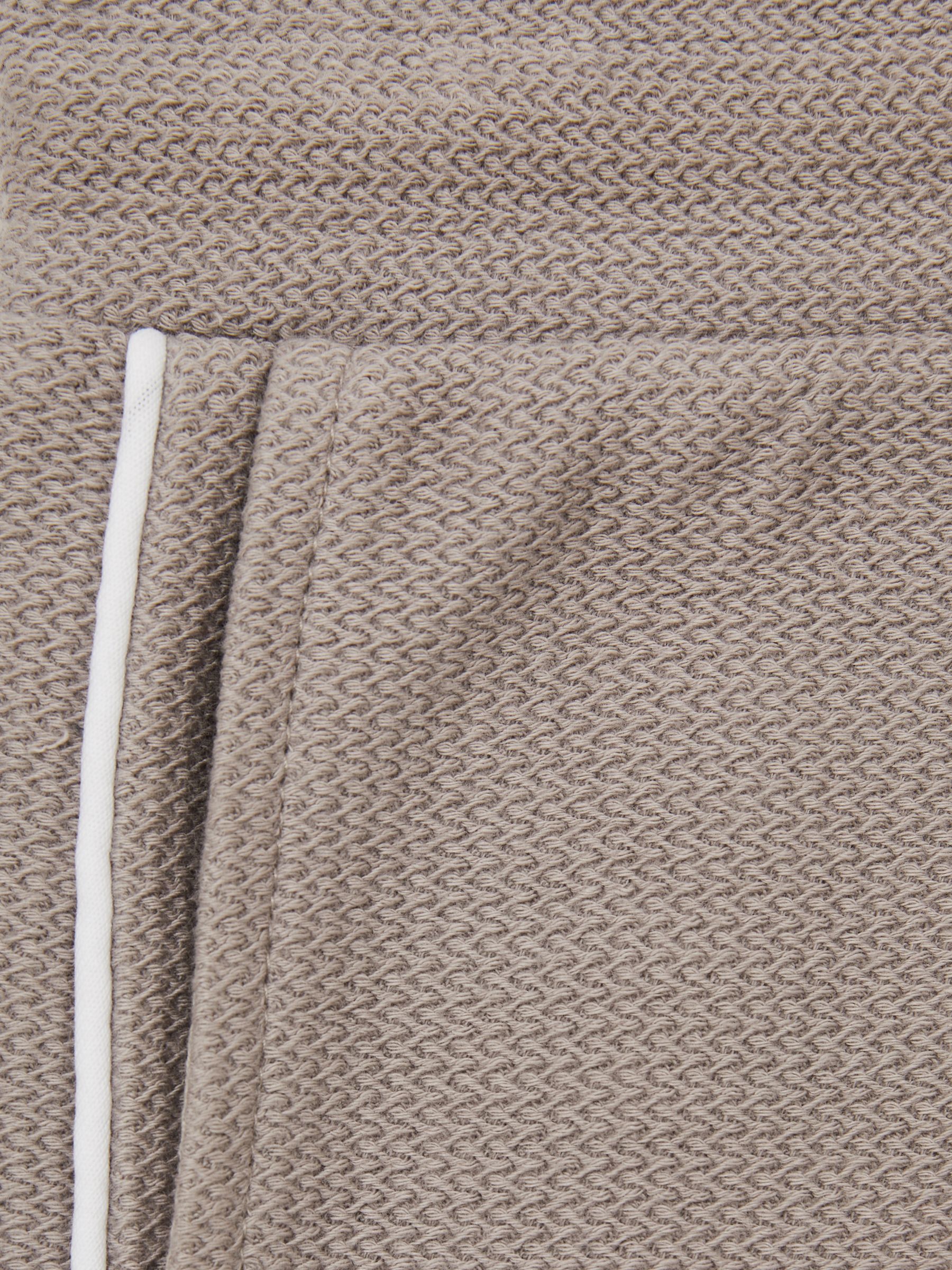 3-9 yrs Cotton Textured Piped Shorts in Mink Brown