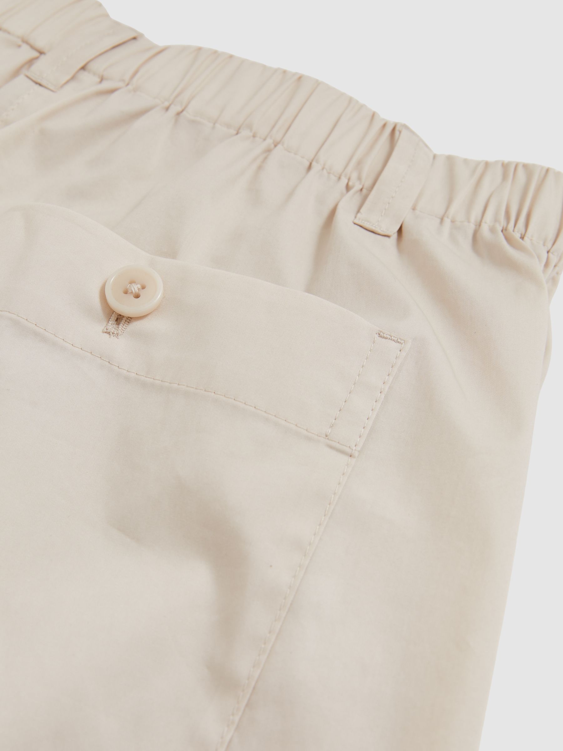 Cotton-Blend Straight-Leg Trousers in Stone
