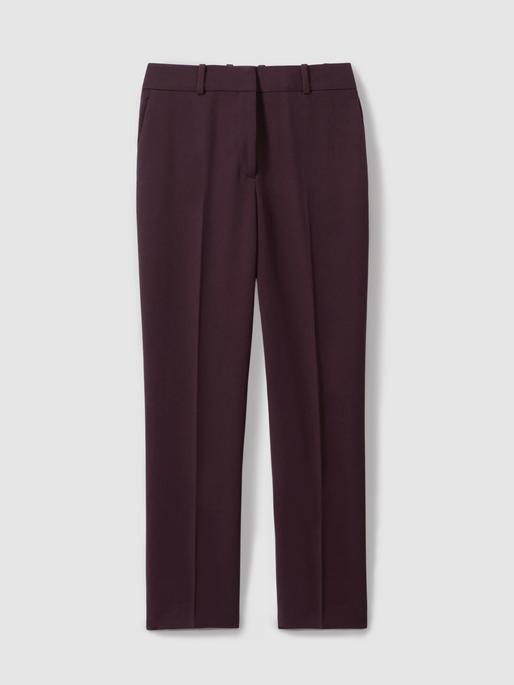 Slim Fit Suit Trousers in Berry