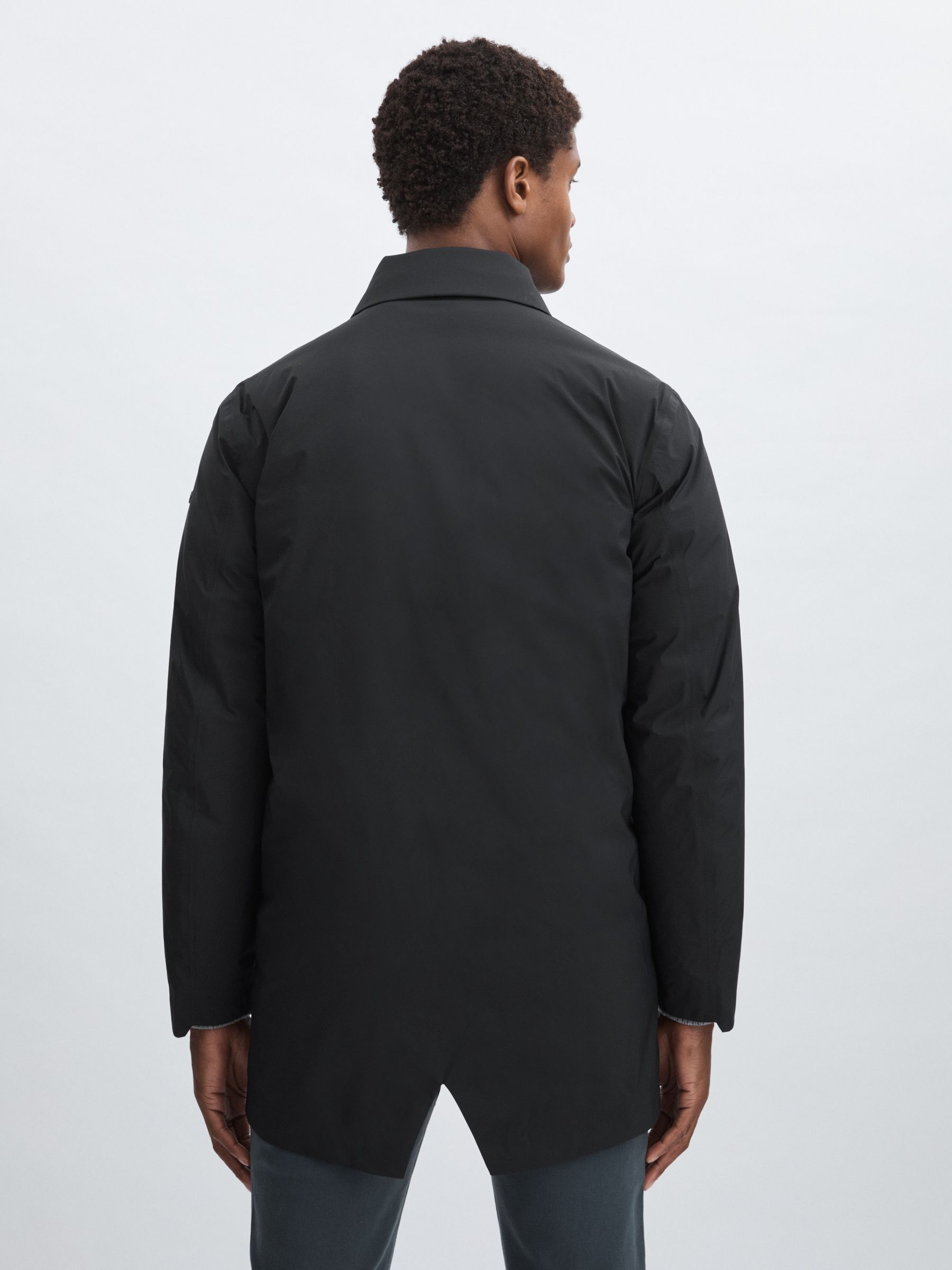 Scandinavian Edition Down Padded Car Black Coat in Black