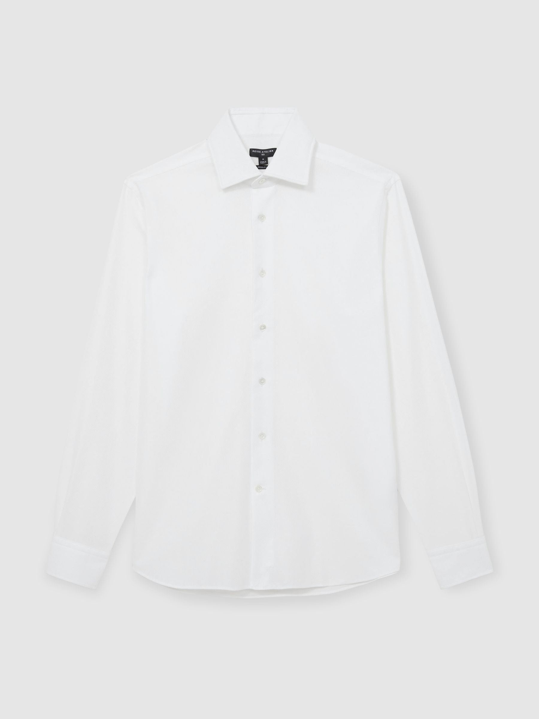 Atelier Cotton-Piqué Long-Sleeve Shirt in White