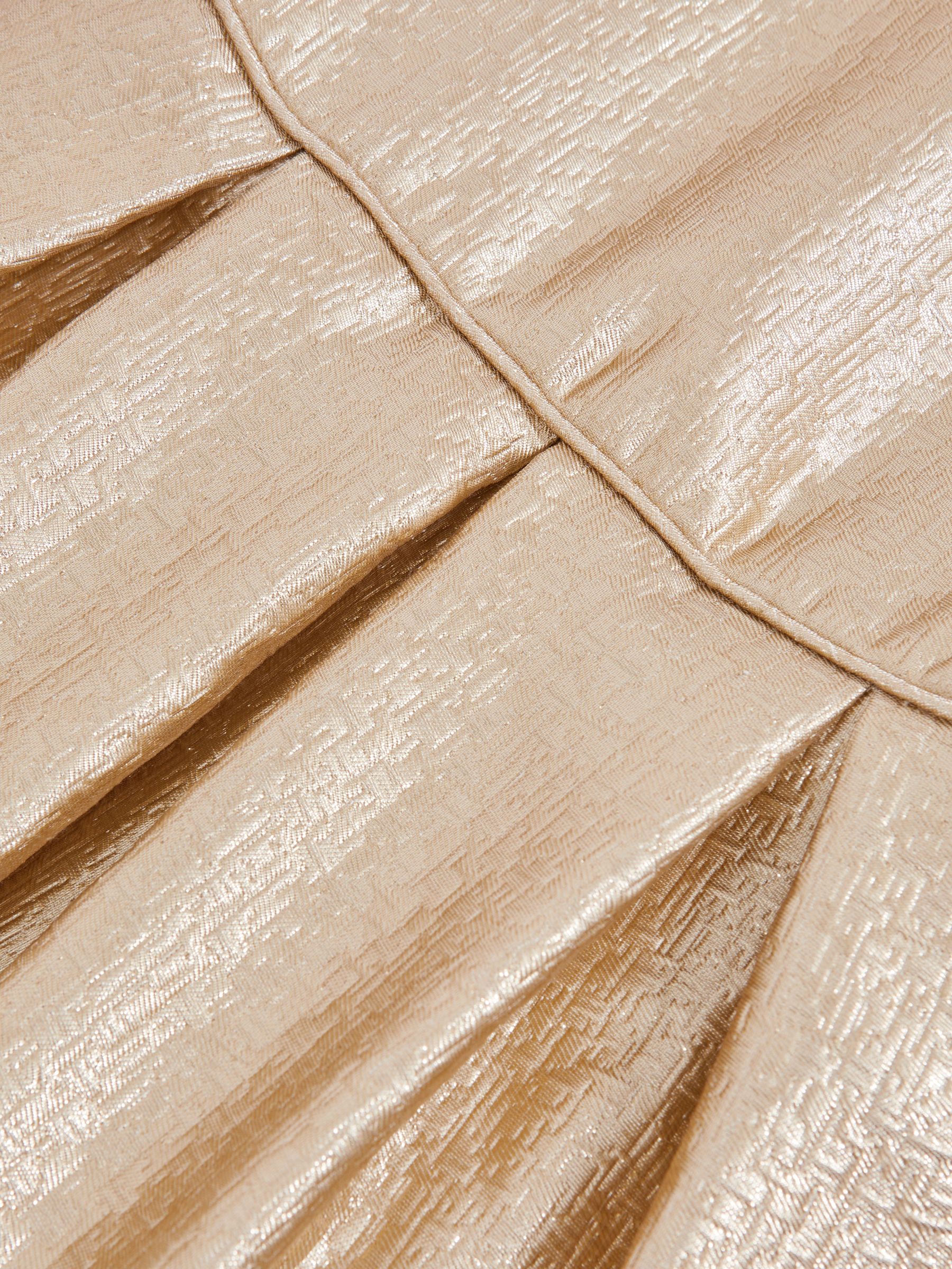 9-13 yrs Textured Metallic Pleated Dress in Gold
