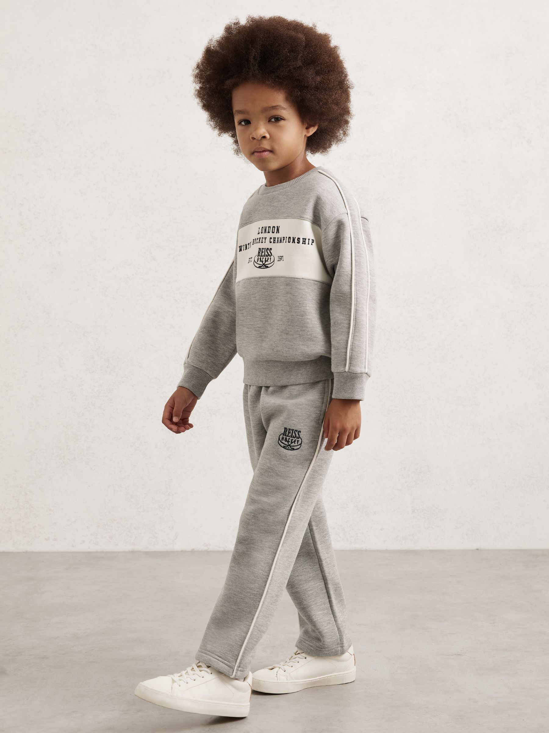 9-13 yrs Hockey Joggers in Grey Melange