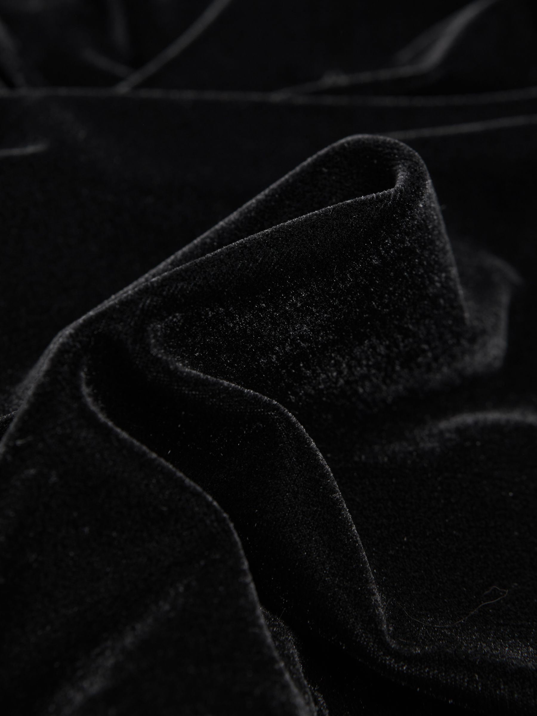 Florere Velvet V-Neck Mini Dress in Black