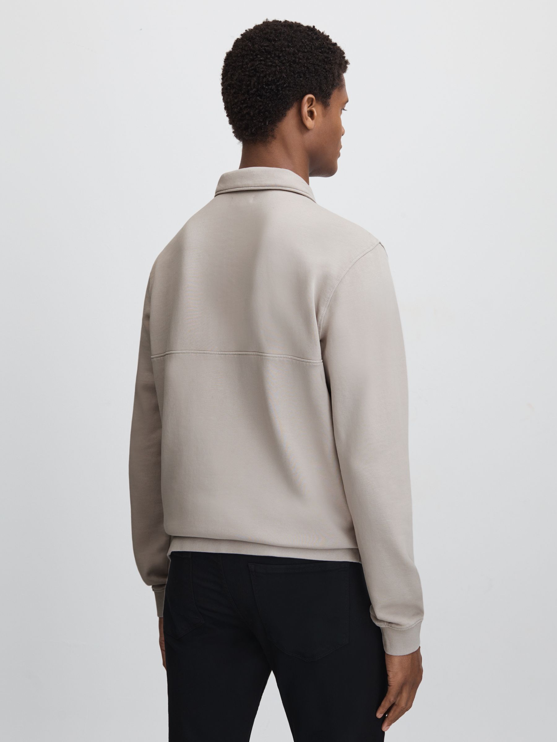 Paige Cotton Quarter-Zip Jumper in Grey Shadow