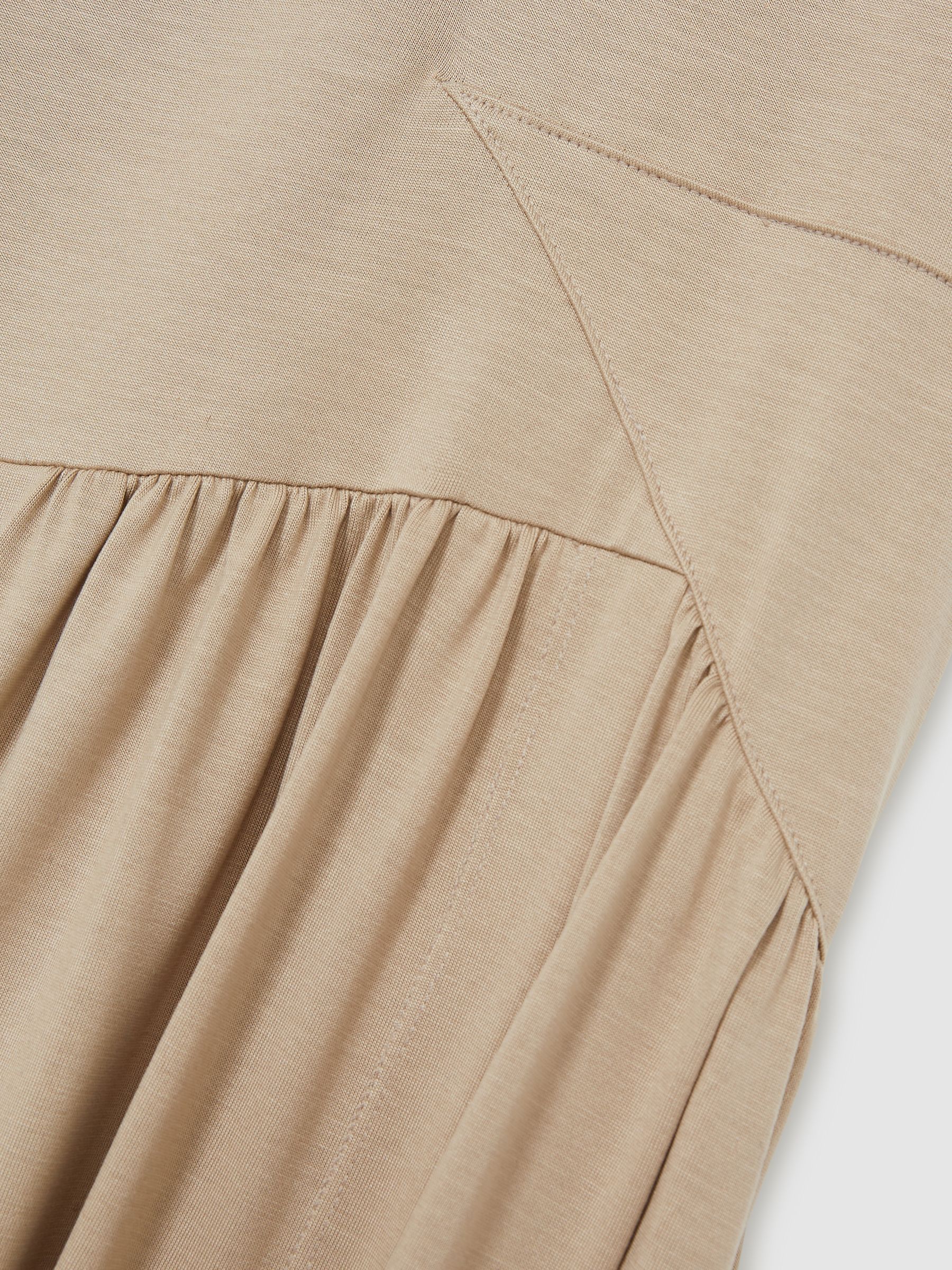 Jersey Sleeveless Midi Dress in Neutral