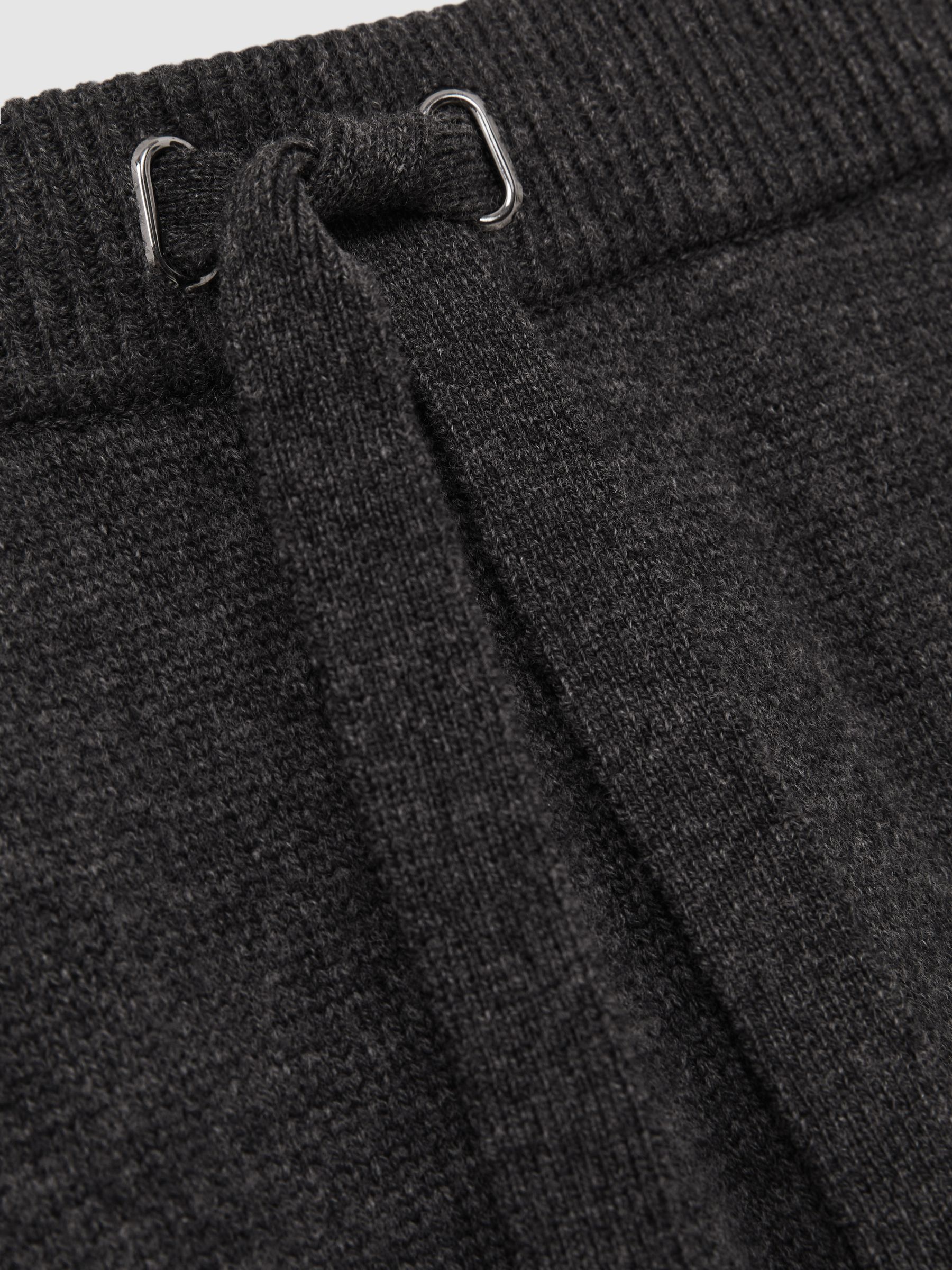 Wool Blend Heavy Knit Shorts in Charcoal Melange