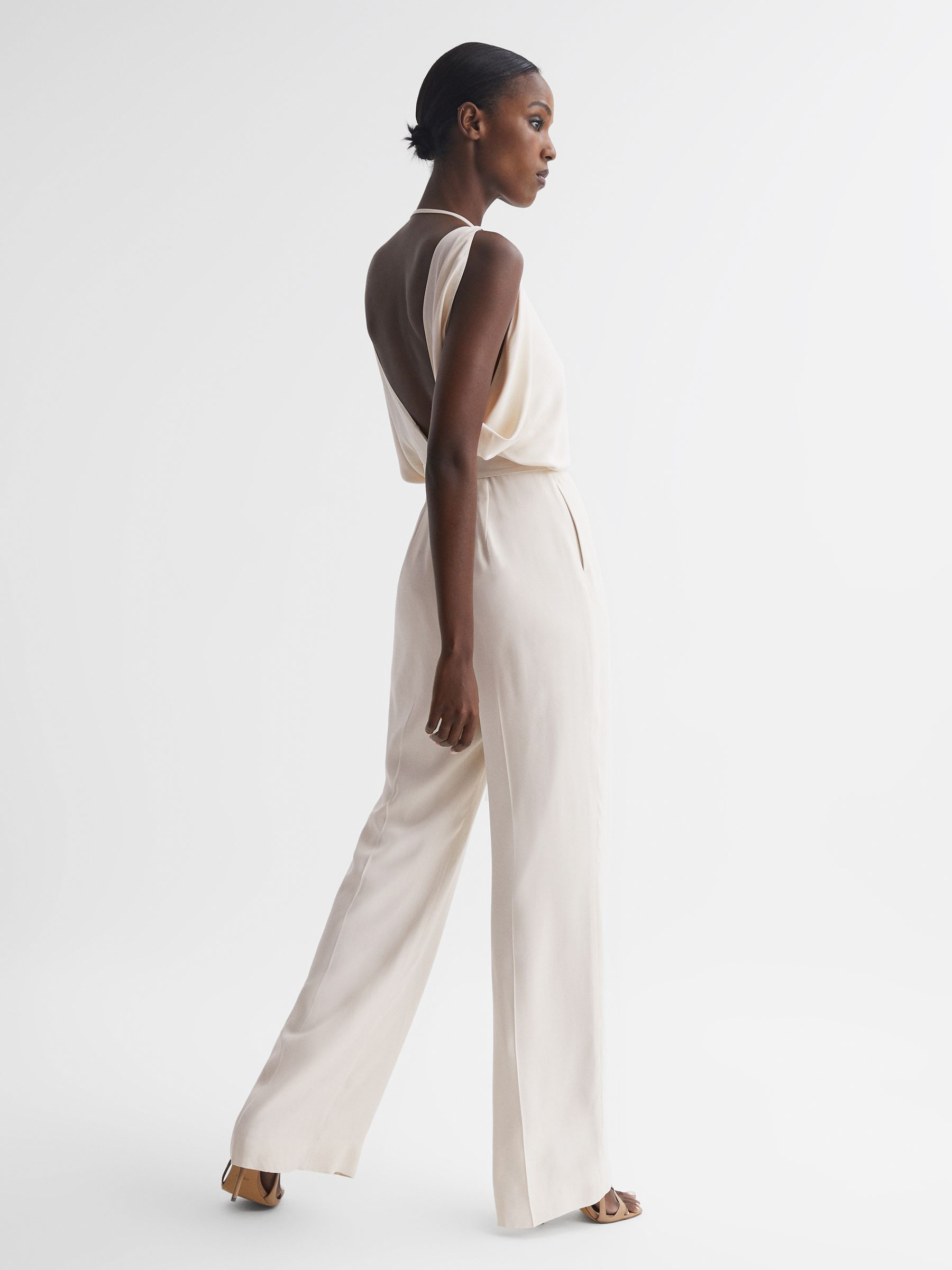 Wide Leg Bridal Jumpsuit in Ivory