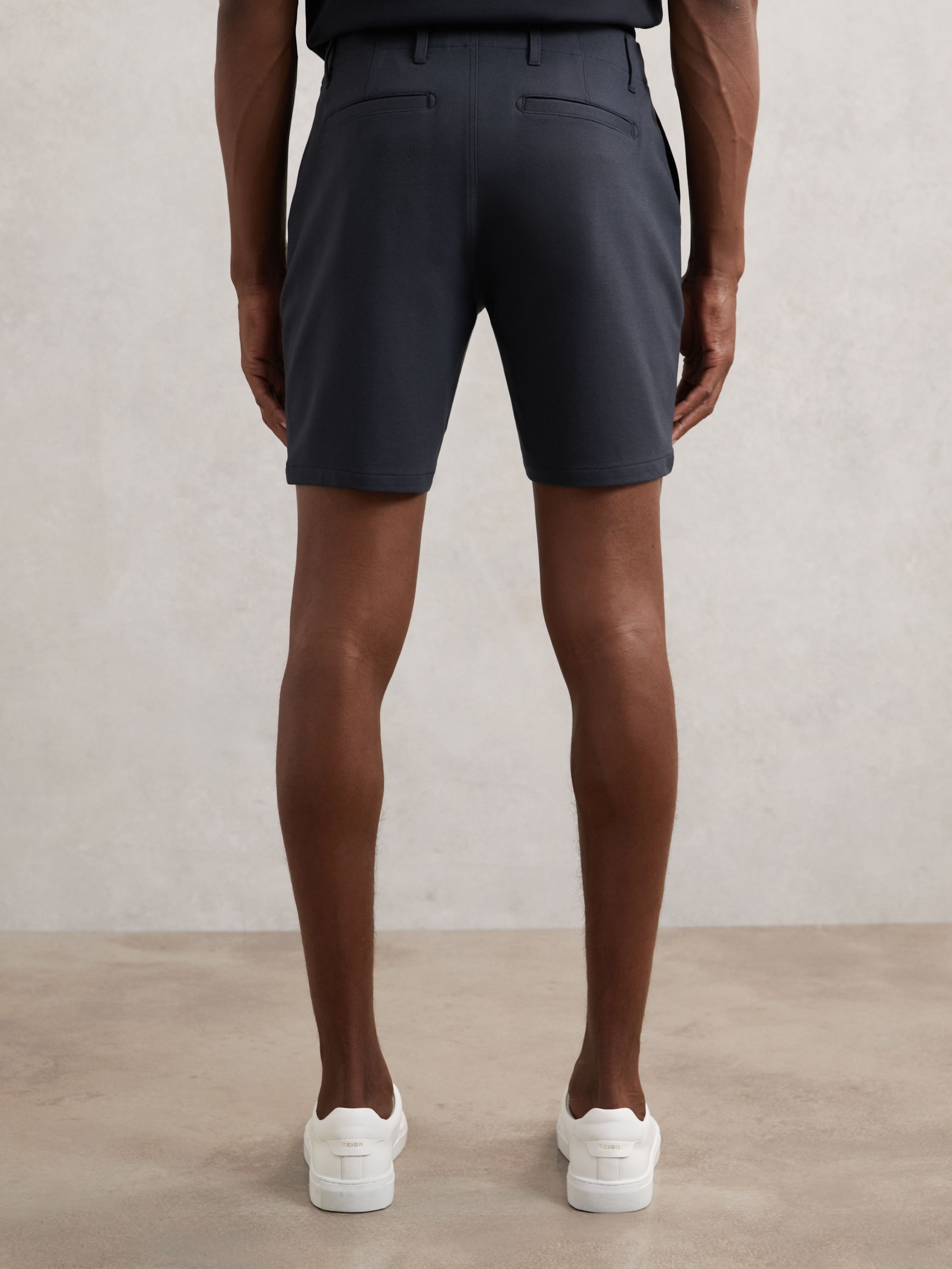 Paige Slim-Fit Stretch Shorts in Moon Shadow Blue